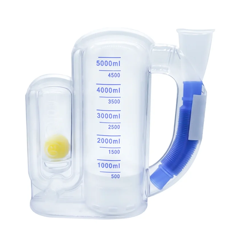 Deep Breathing Trainer for Adults Breathing Exercise Device for Lungs - 3000ml Volume Measurement with Flow Rate Indicator