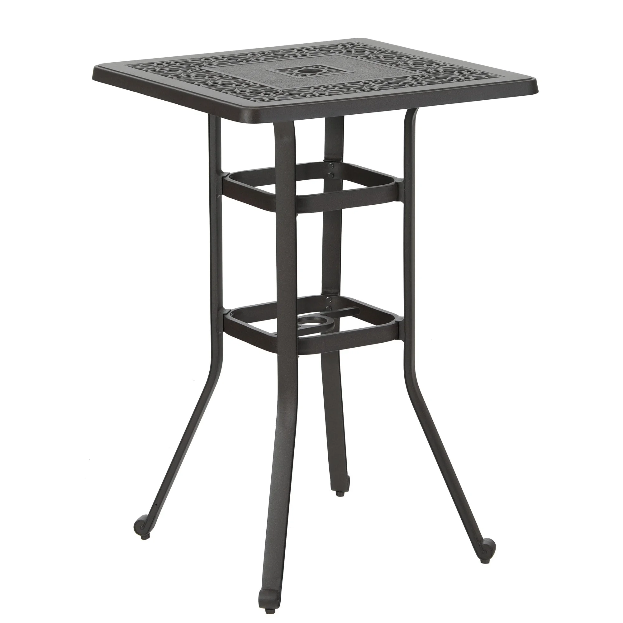 Sophia & William 27.5” Cast Aluminum Patio Bistro Table with 1.97” Umbrella Hole for Garden, Backyard