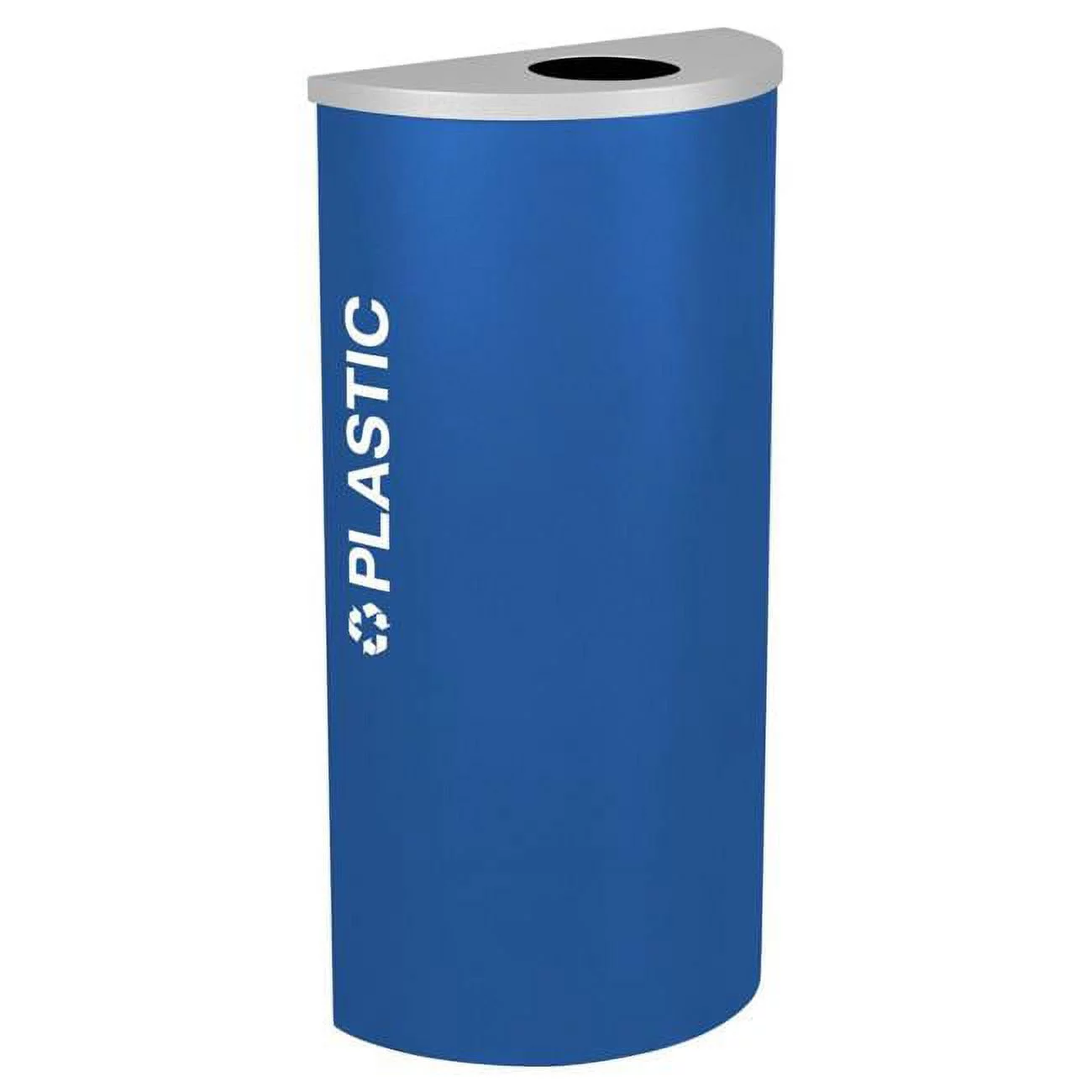 Kaleidoscope 8 Gallon Half Round Recycle Bin for Plastic - Royal Blue Texture