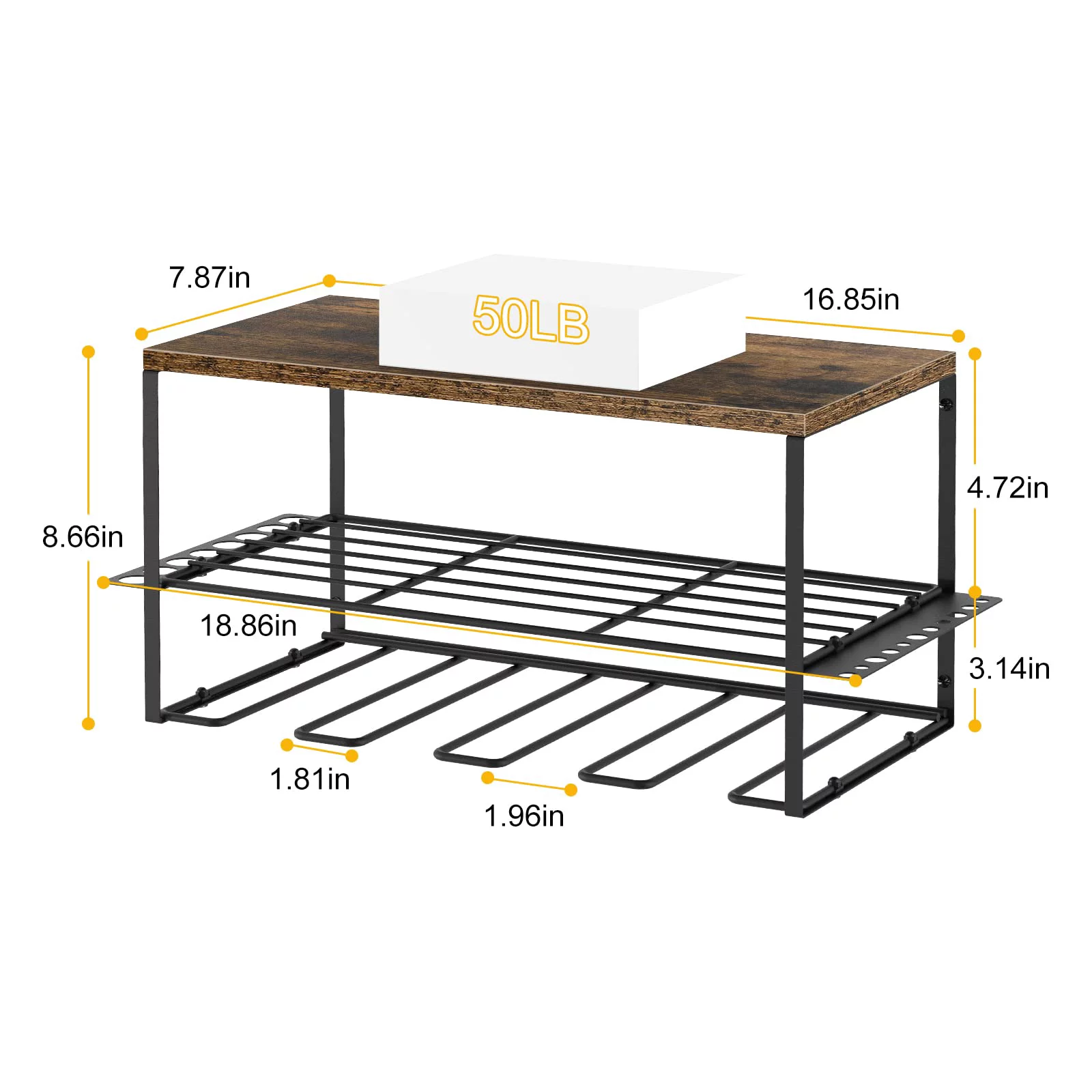 2 Pcs Garage Power & Hand Tool Storage Display Racks Wall Mounting