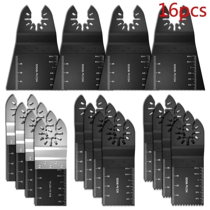 Willstar 38PCS Carbon Steel Coarse Cutter Saw Blades Bi-metal Straight Wood Mix Oscillating Multitool Power Tool Kit