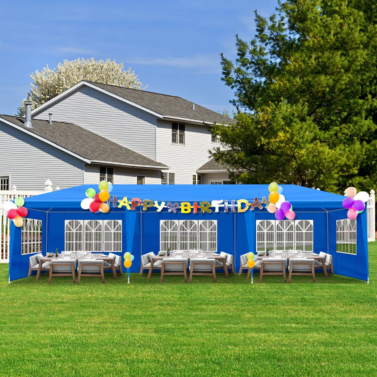10' x 30' Large Party Tent, Event Shelter Gazebo Canopy with 8 Removable Side
