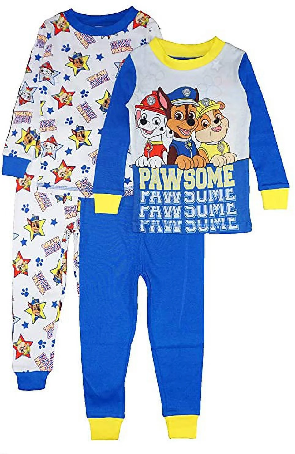 Nickelodeon Paw Patrol Boys Four-Piece Pajama Pant Set (Toddler) (Multi L/S, 4T)