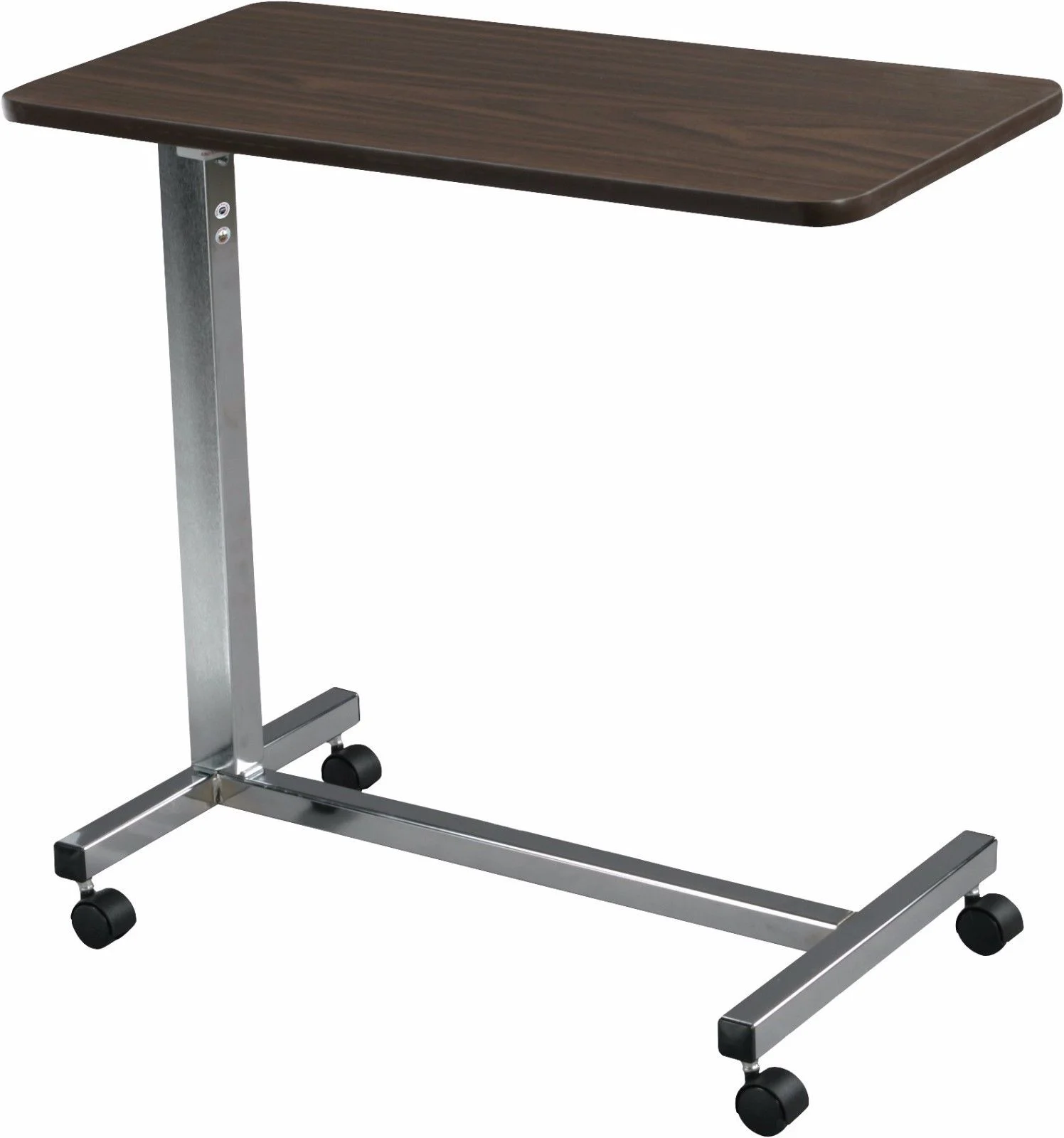 Drive Medical 13003 Non Tilt Top Overbed Table with Wheels, Chrome