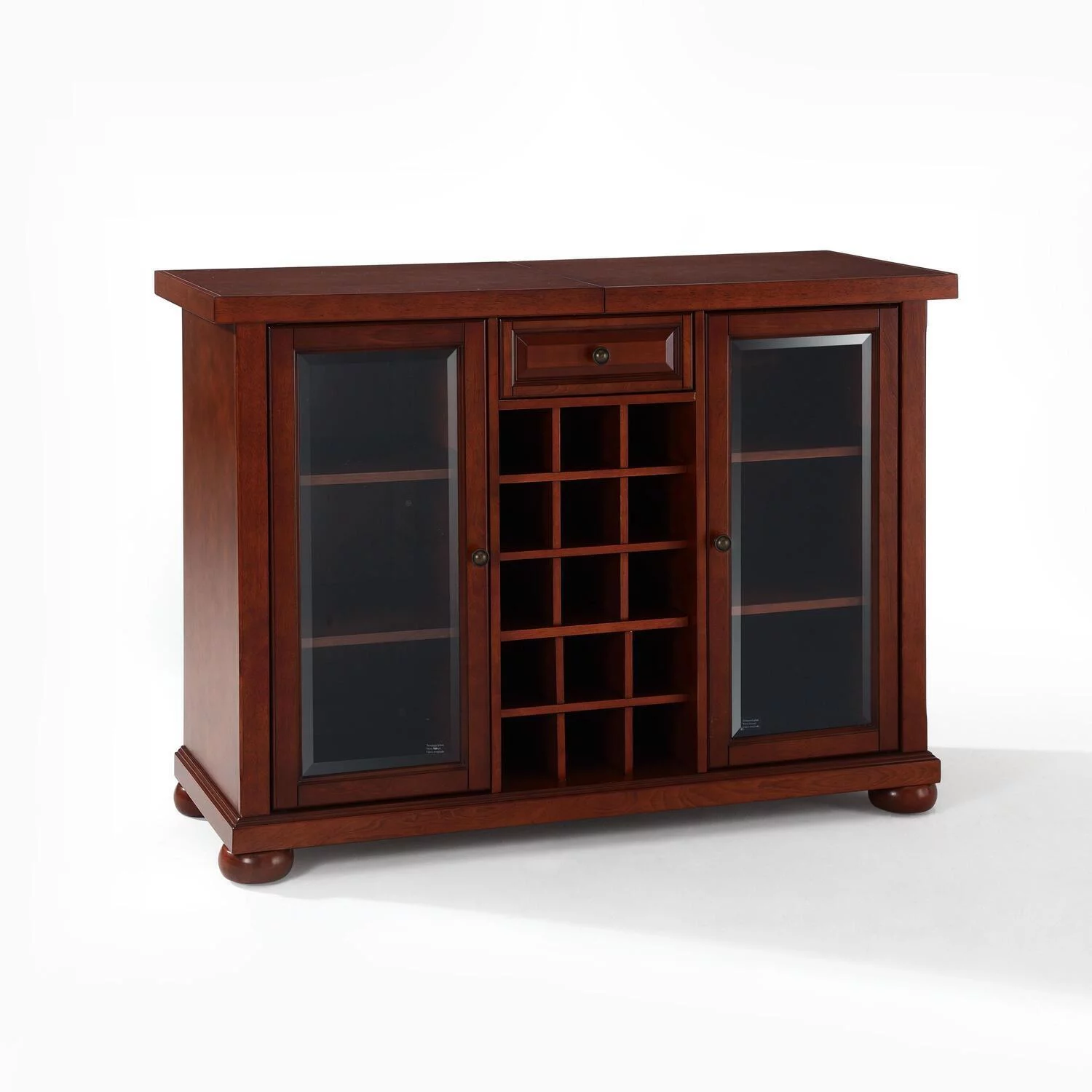 HomeStock Artistic Accomplishment Sliding Top Bar Cabinet Mahogany