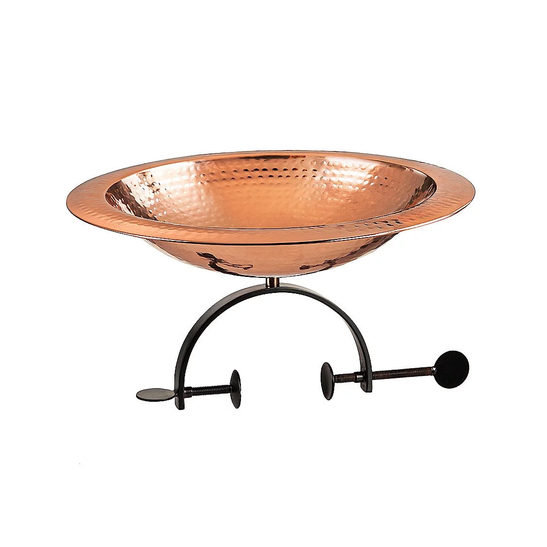 Copper Plated Hammered Attachable Birdbath