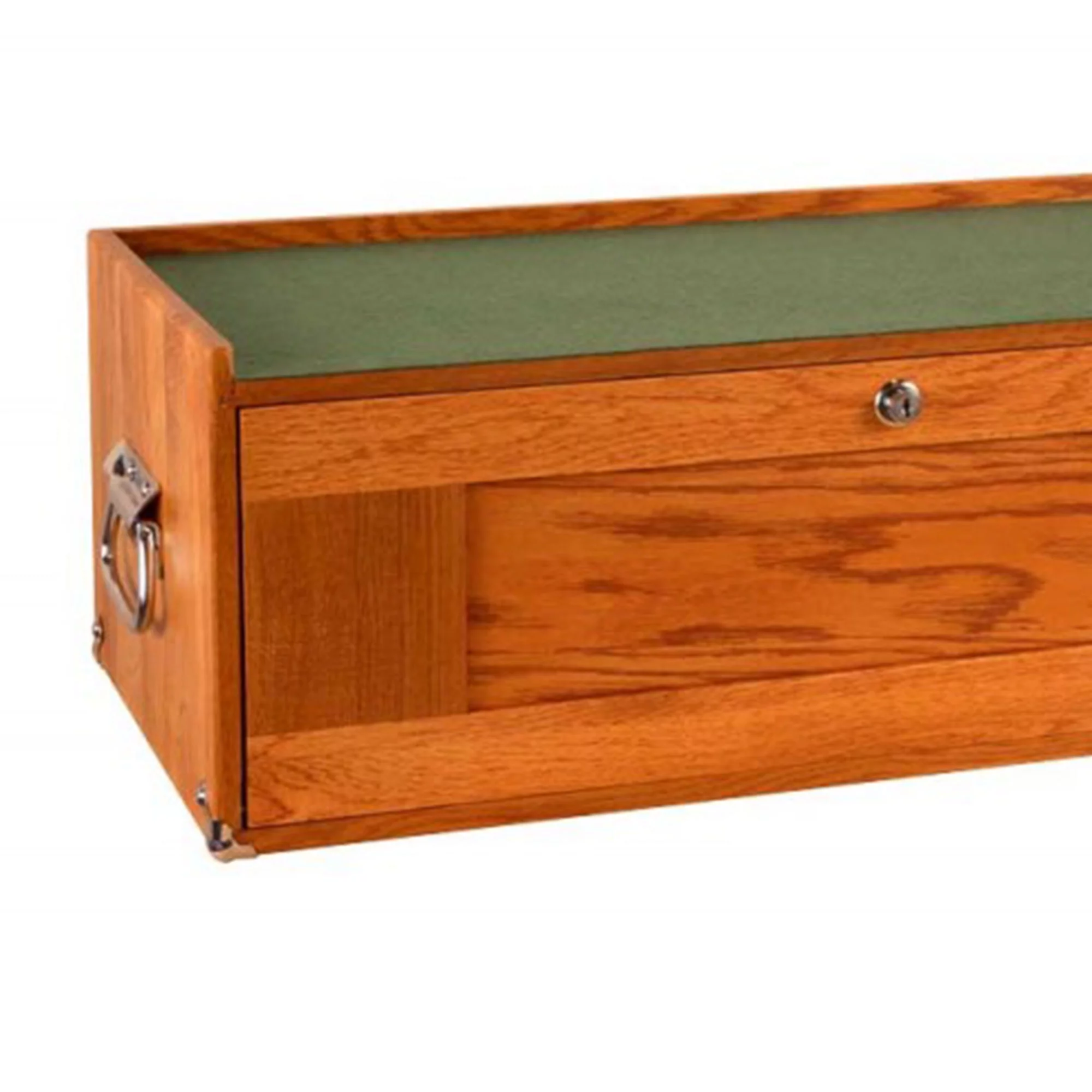 Gerstner International 3-Drawer Mid-Base Chest with Front Lid, Red Oak