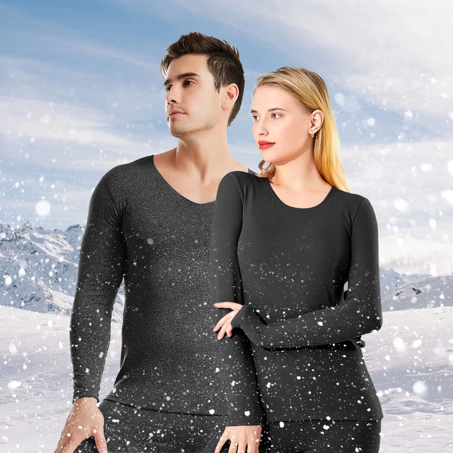 Men Winter Fleece Lined Cotton 99% Thermal Long Johns Top Bottom Underwear Set