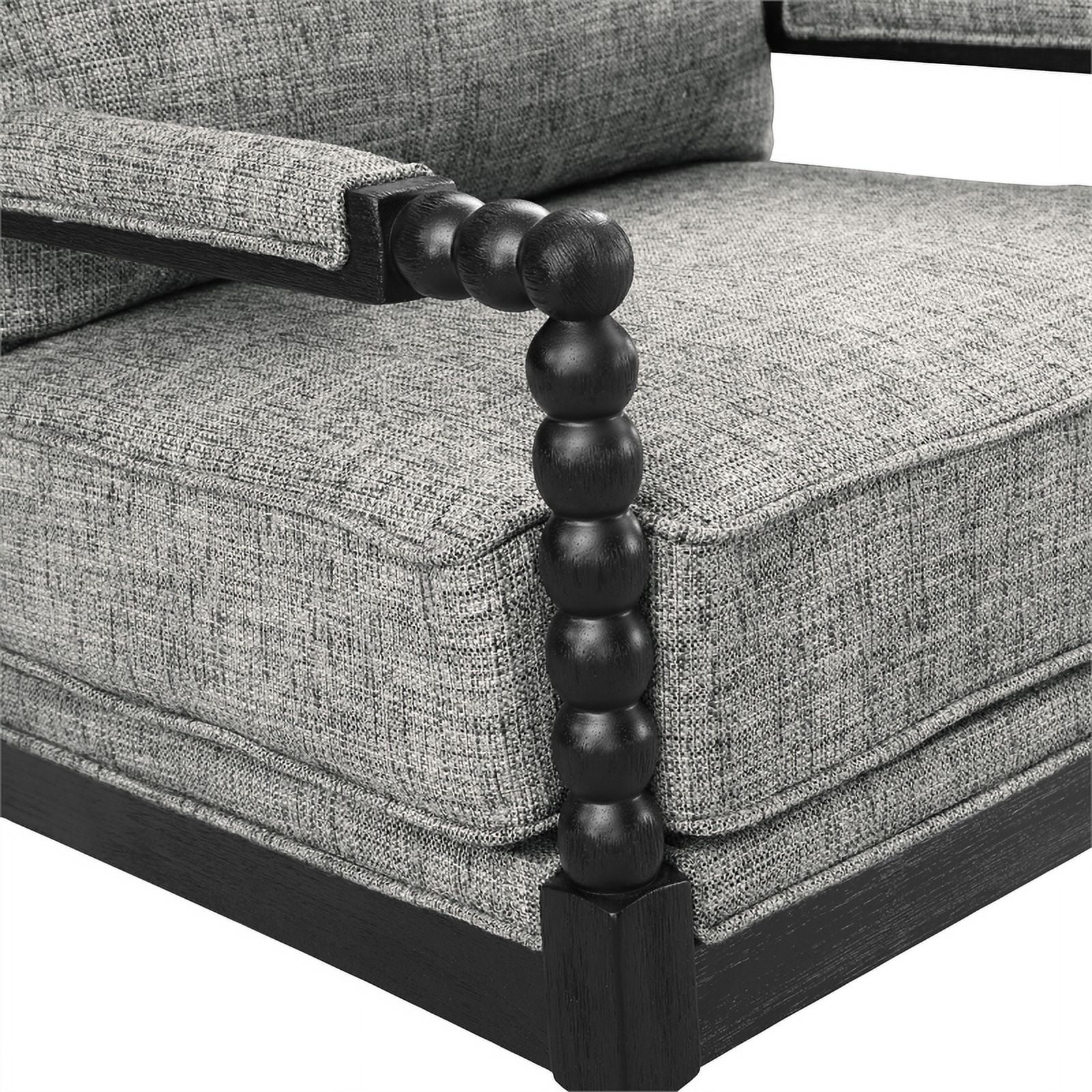 Eliza Spindle Chair in Graphite Black Fabric