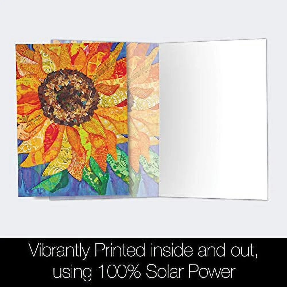 Tree-Free Greetings All Occasion Greeting Card 12 Pack, 100% Recycled Paper, 4x6, Vibrant Sunflower (FS56868)