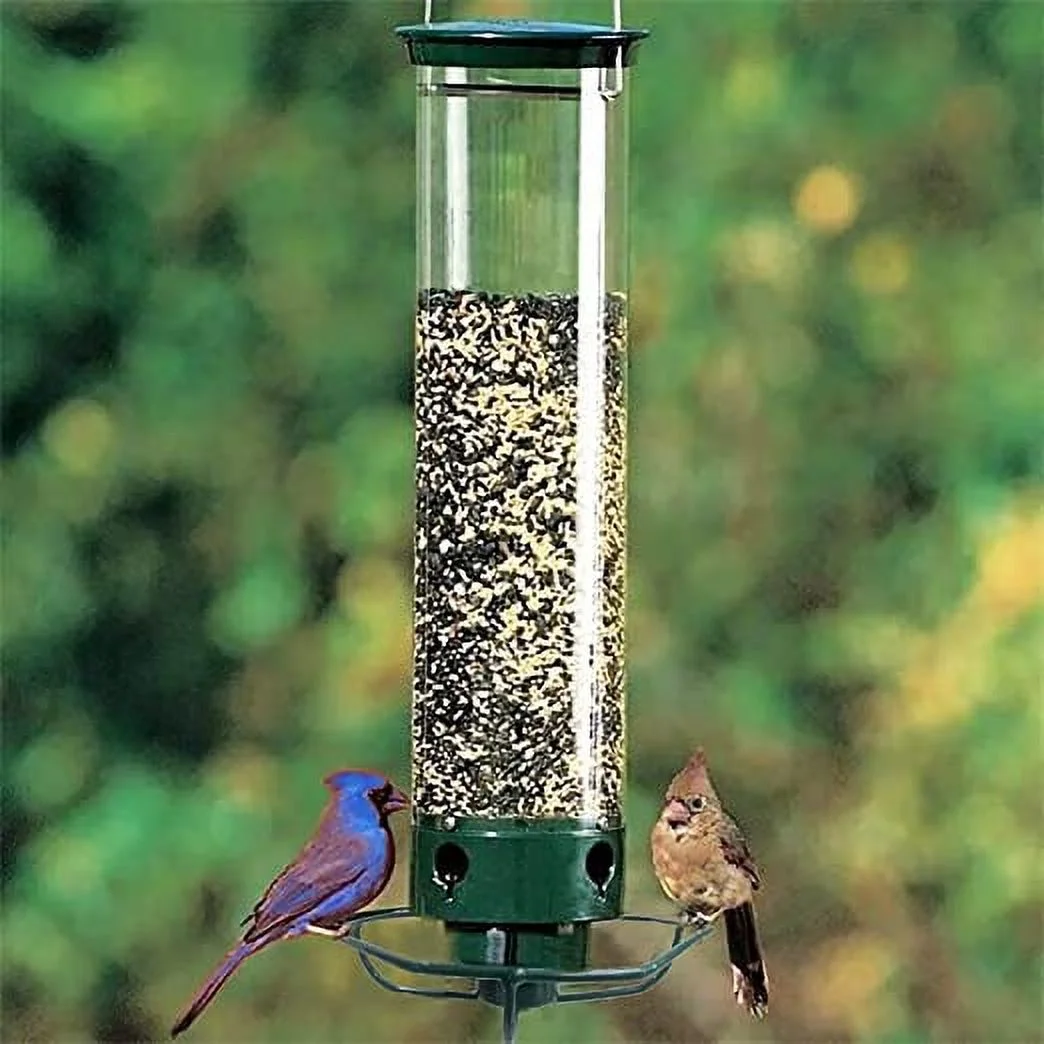 Squirrel Proof Bird Feeder - Spinning Bird Feeders for Outside Hanging, Outdoors Anti Squirrels Bird Feeder Tube, Wild Birds Feeder for Outdoor Garden Yard Patio (1PC)