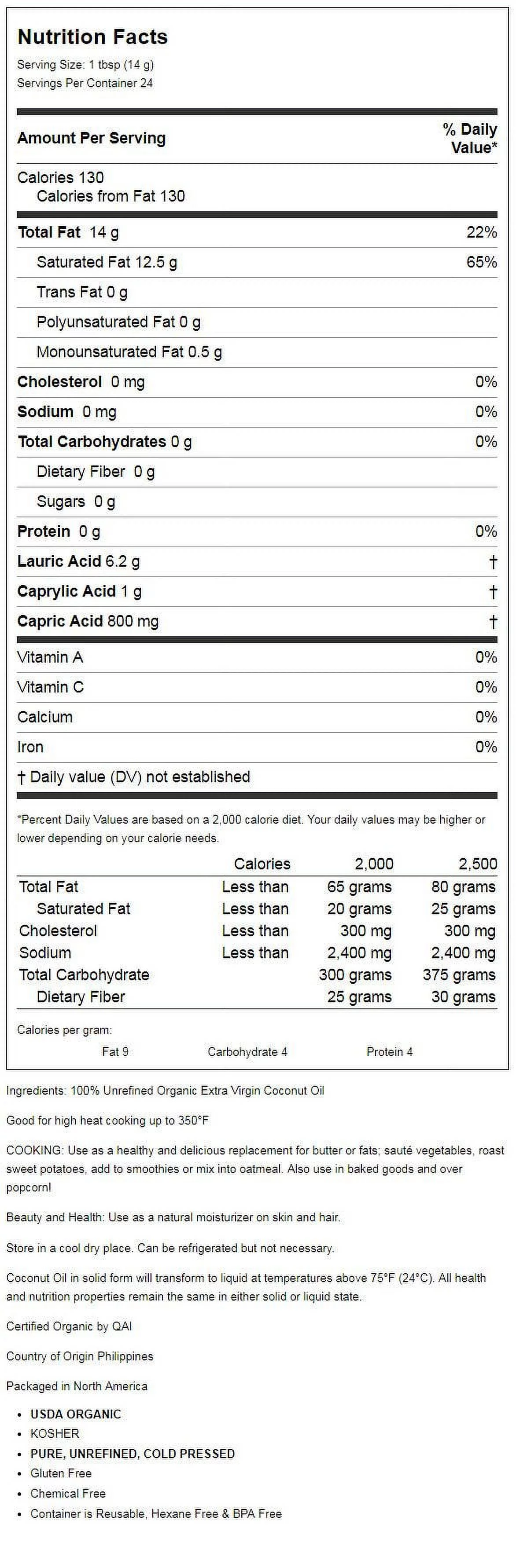 Carrington Farms 100% Organic Virgin Coconut Oil, 12 oz