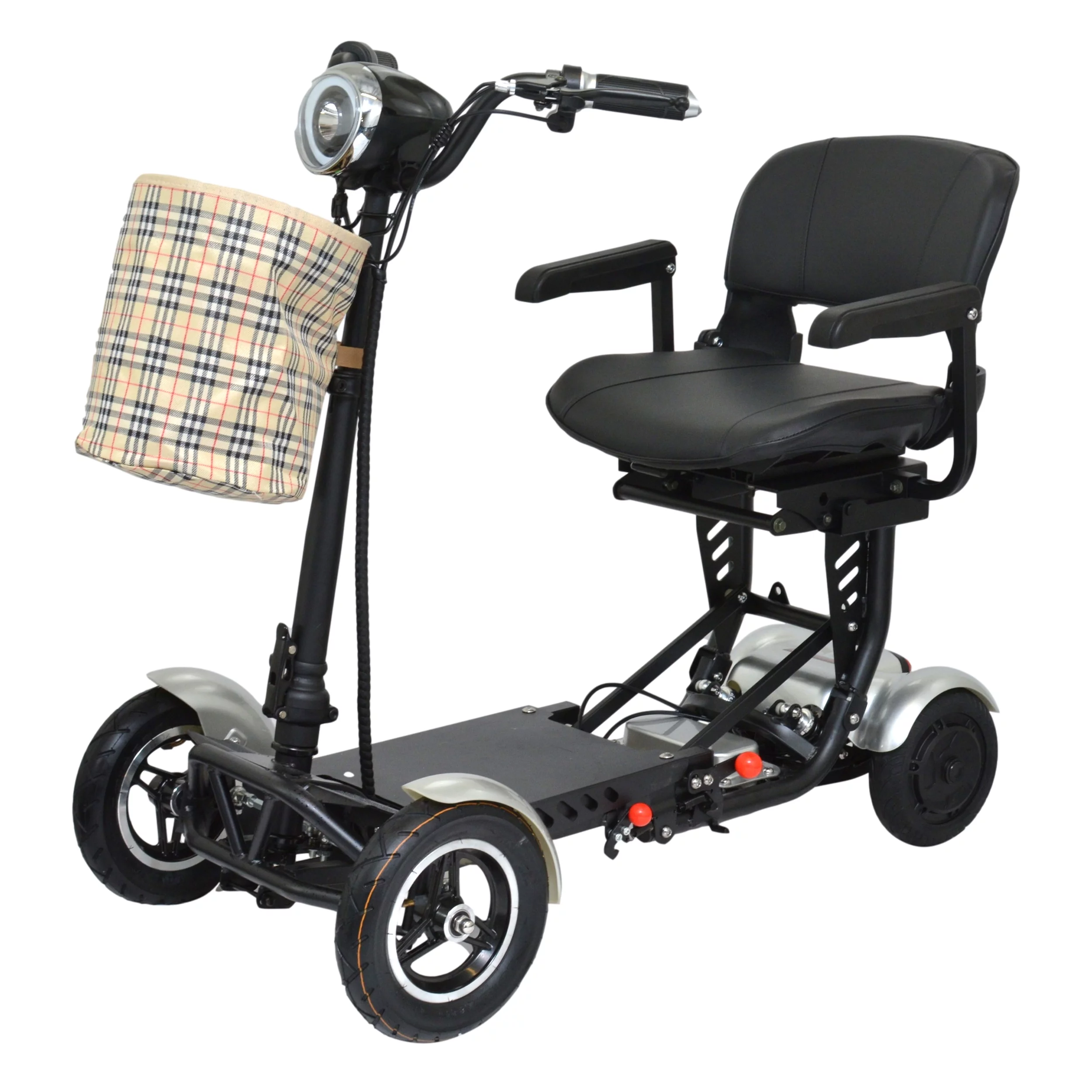 Electric Battery Smart Medical Scooter, Foldable Larger Seat Travel Friendly Battery