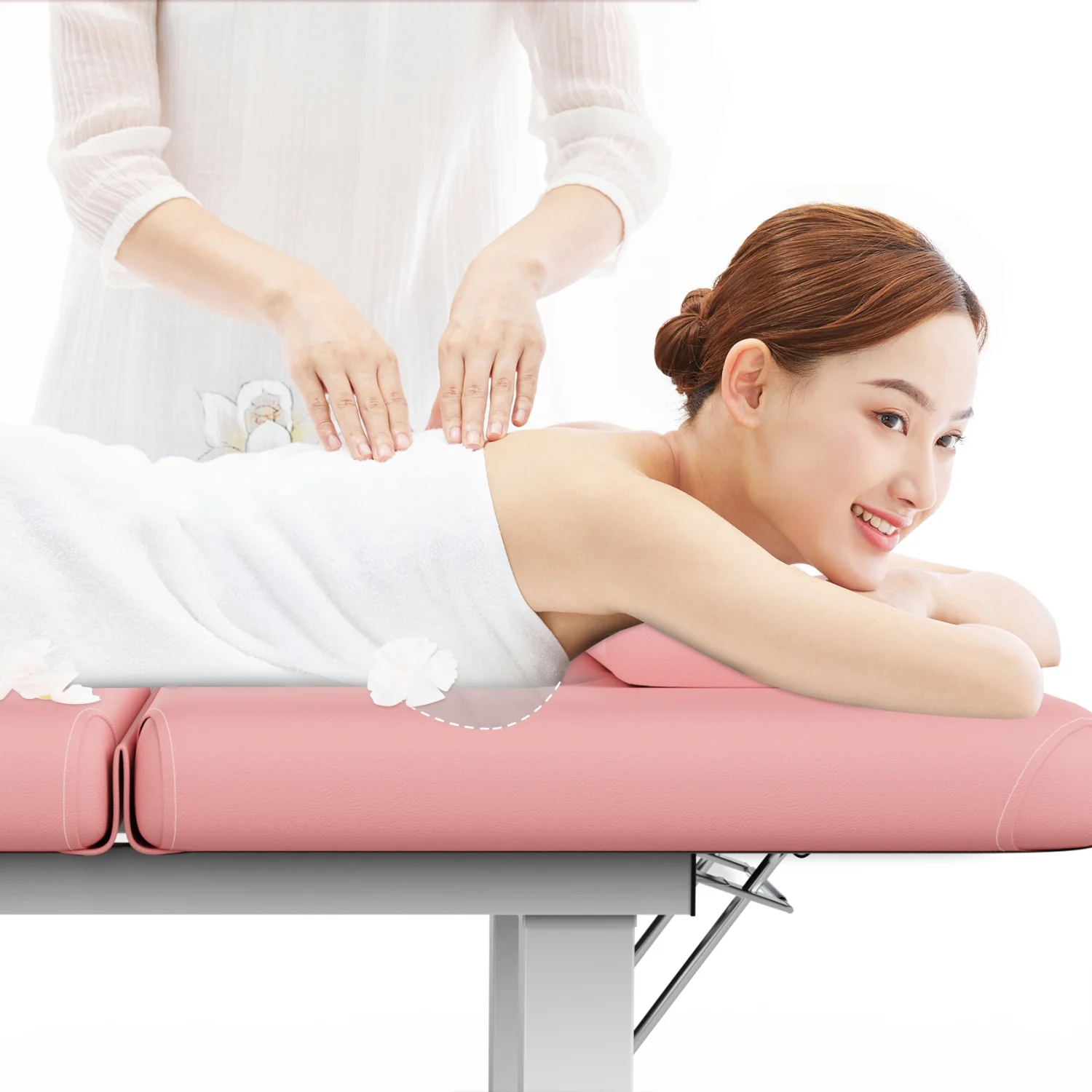 80 Inches Wide High Quality Modern Segmented Structure Beauty Salon Beauty Bed Massage Bed - High Quality PIKN Leather Materials with Beauty-like Furniture