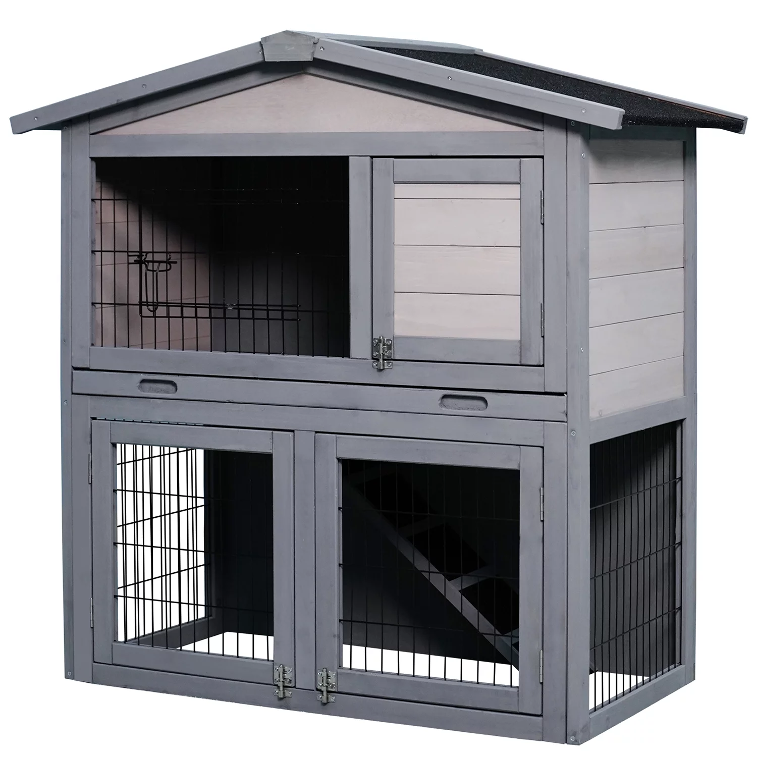 ZPL 39 Inch Wood Rabbit Hutch Rabbit Cage,Bunny Hutch Bunny House Guinea Pig Cage With Pull Out Tray and Ramp for Indoor Ourdoor