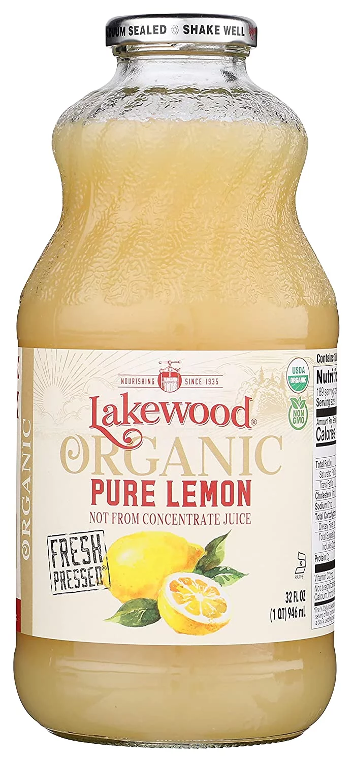Lakewood Organic Pure Lemon Juice 32 fl oz Pack of 2