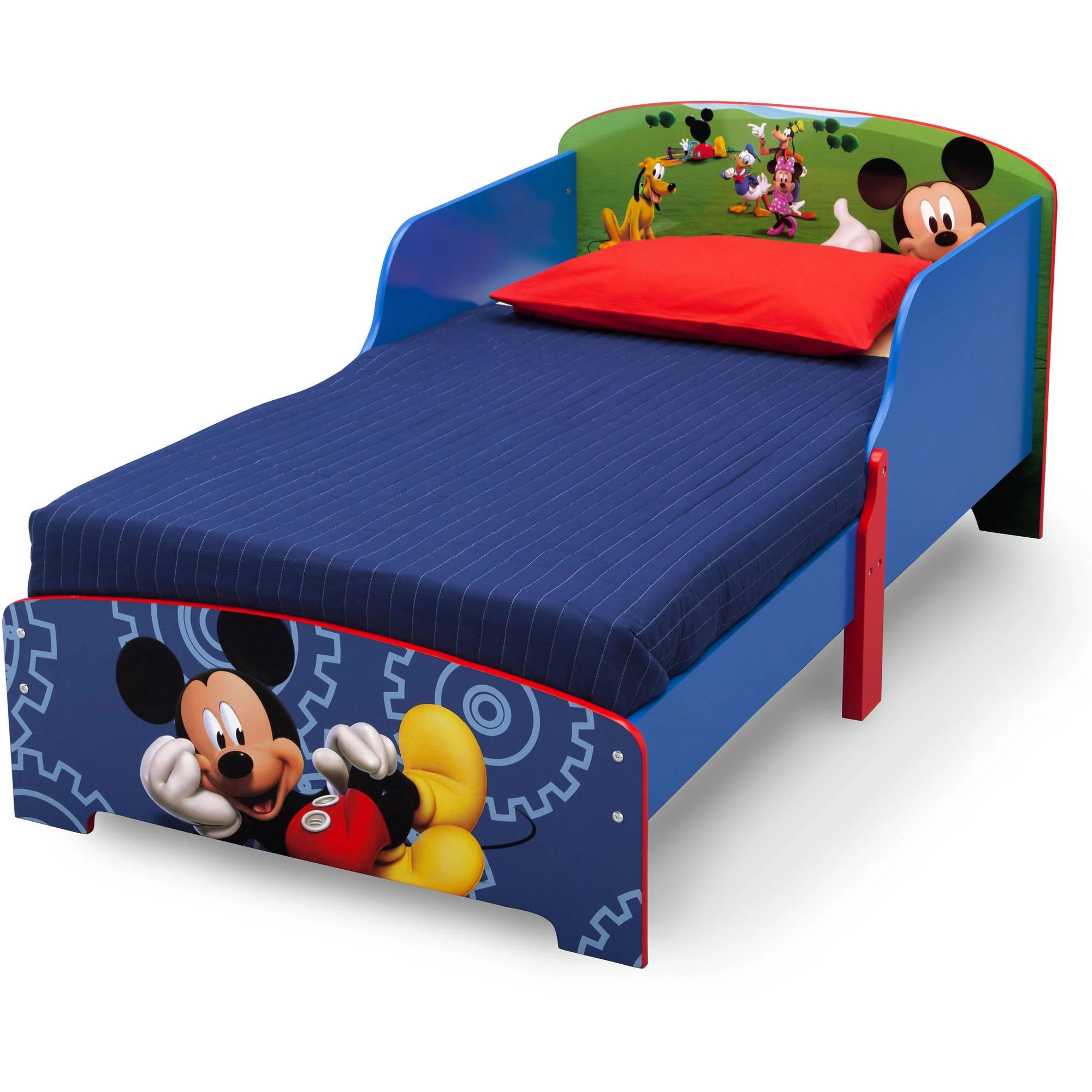 Disney Mickey Mouse Wooden Toddler Bed by Delta Children, Greenguard Gold Certified, Blue