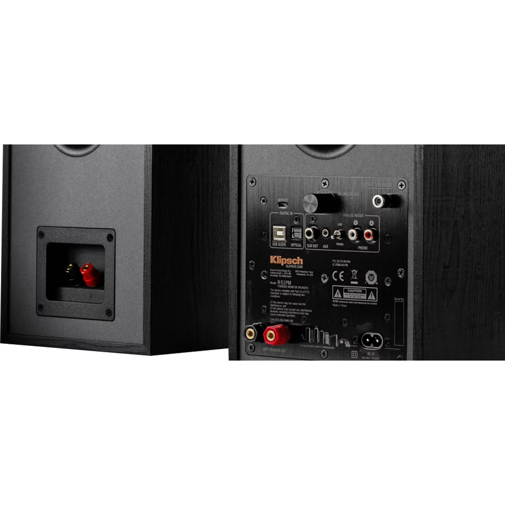 Klipsch R-41PM Powered Bookshelf Speaker, Black - (Open Box)