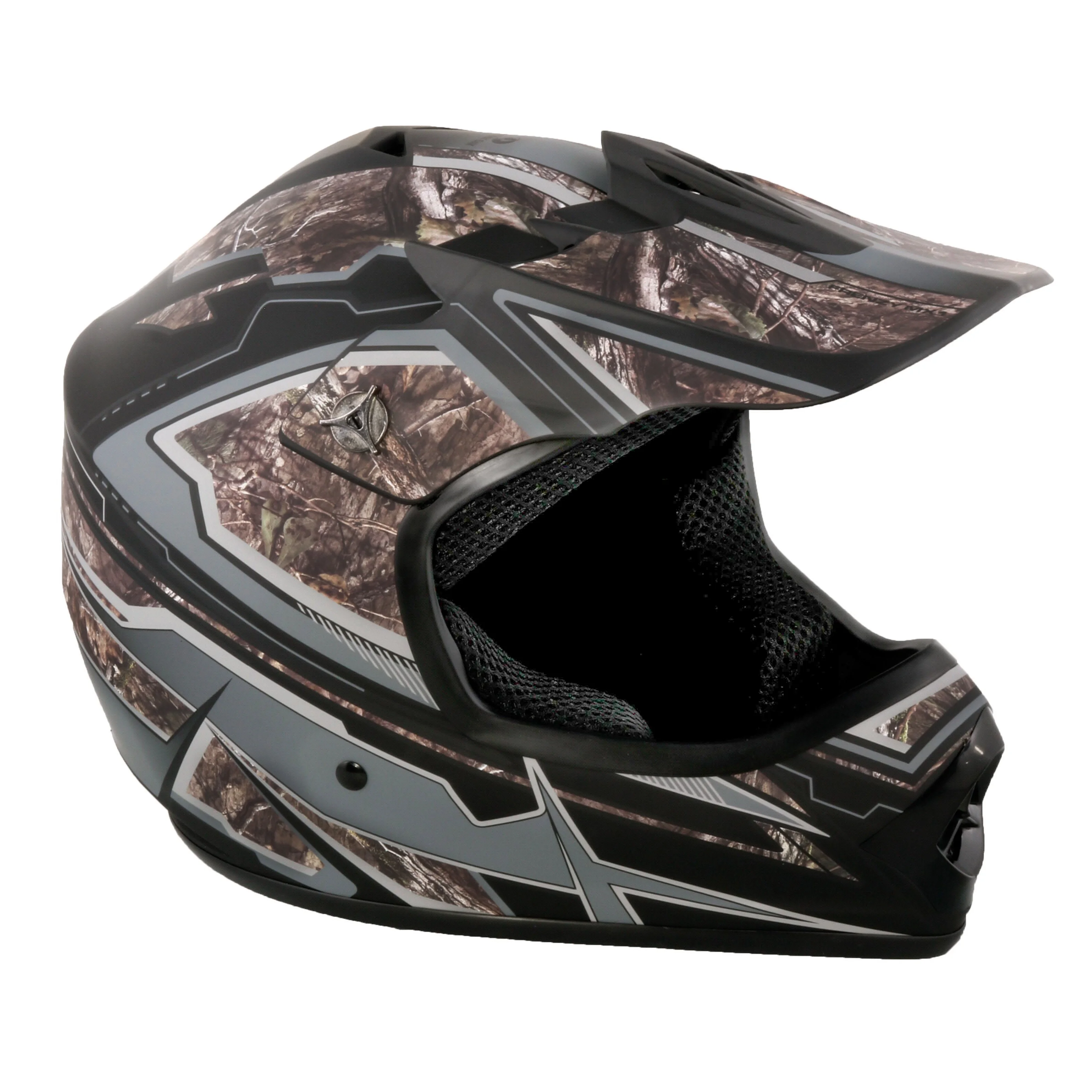 Youth Frenzy Mossy Oak Camo Mx off-road Motocross, ATV, Dirt Bike Helmet, Dot Approved - Medium