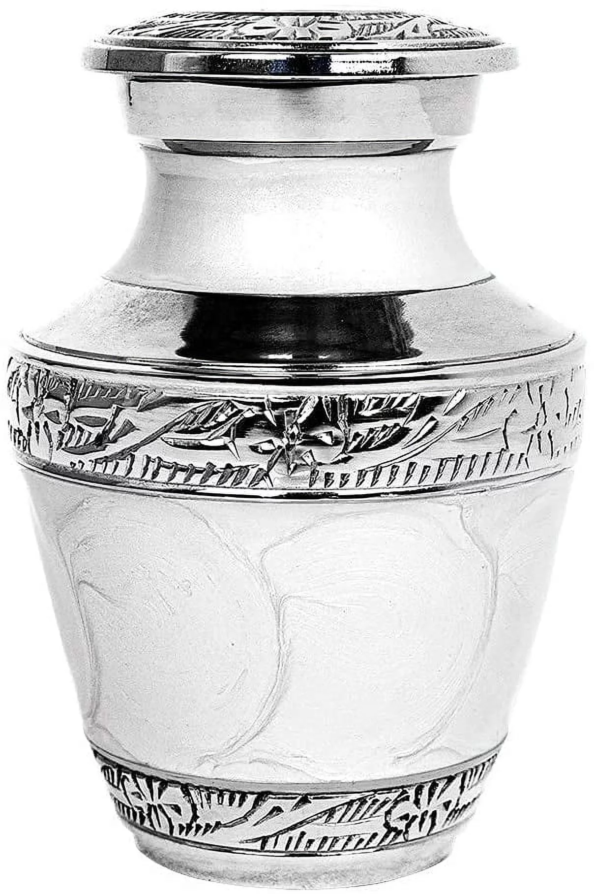 Trupoint Memorials Everlasting Love White Small Keepsake Urn for Human Ashes - Set of 1 - Find Comfort with this High Quality Mini Cremation Urn - with Case and Bag