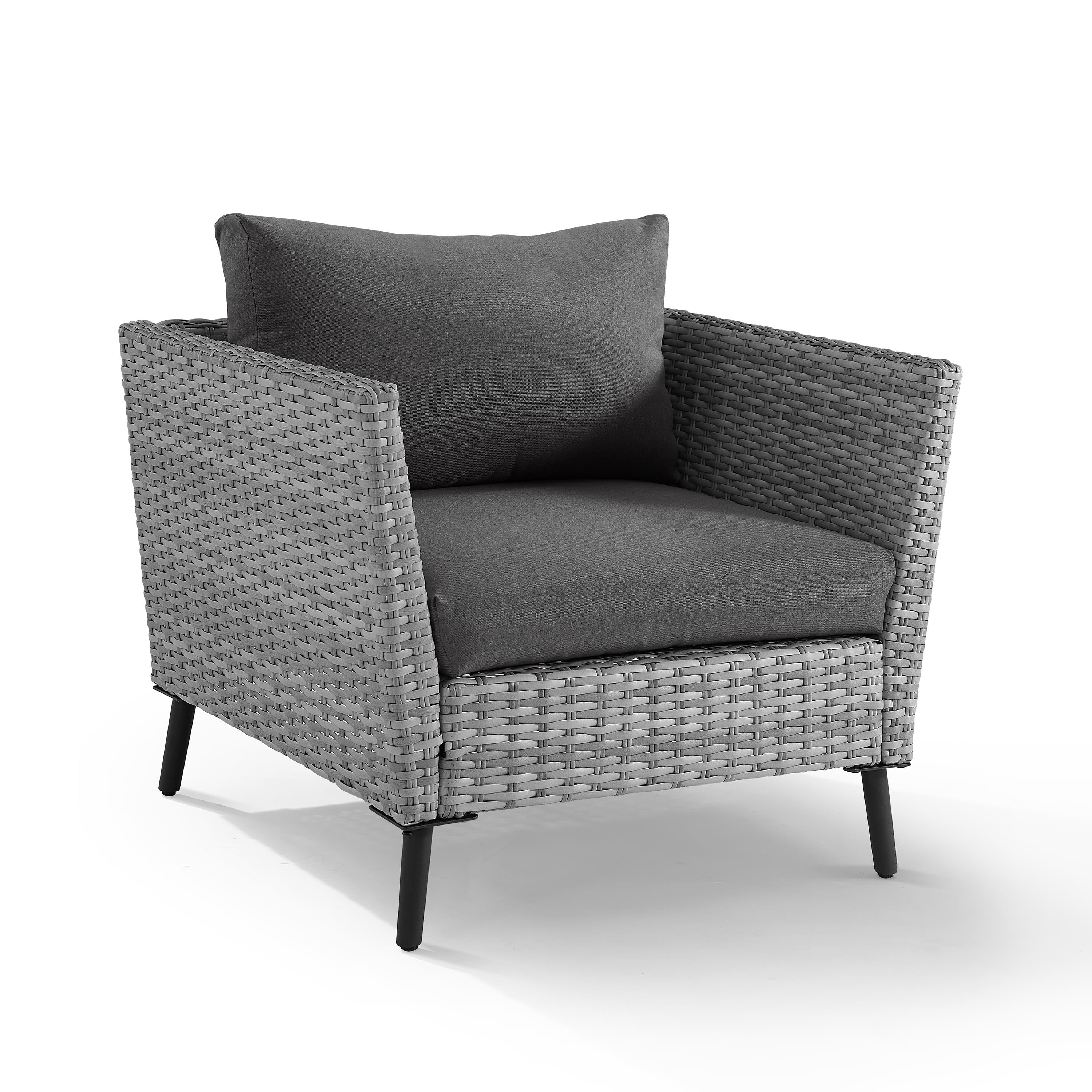 Crosley Richland Wicker Patio Arm Chair in Gray (Set of 2)