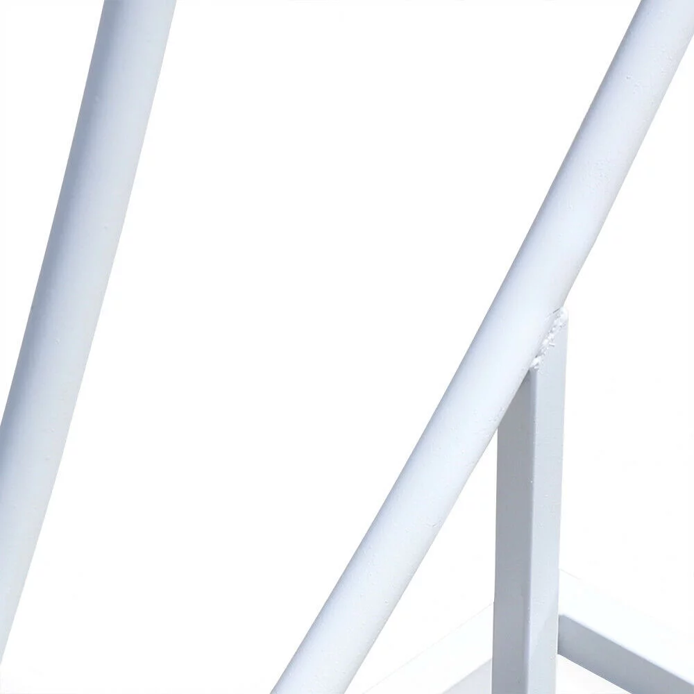 ANQIDI 6.56Ft White Crescent Moon Shape Wedding Arch 2Pcs Metal Party Backdrop Stand Flower Holder