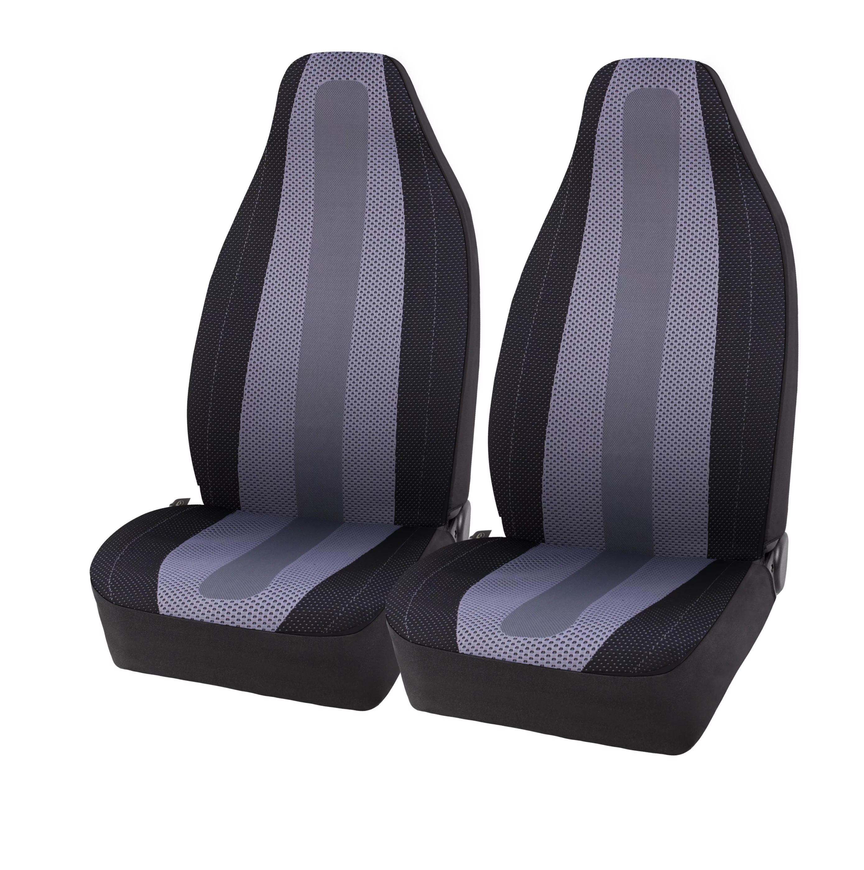 Auto Drive 2PC High Back Seat Covers Aireknit Vapour Polyester Black/Grey - Universal Fit, 2010SC05