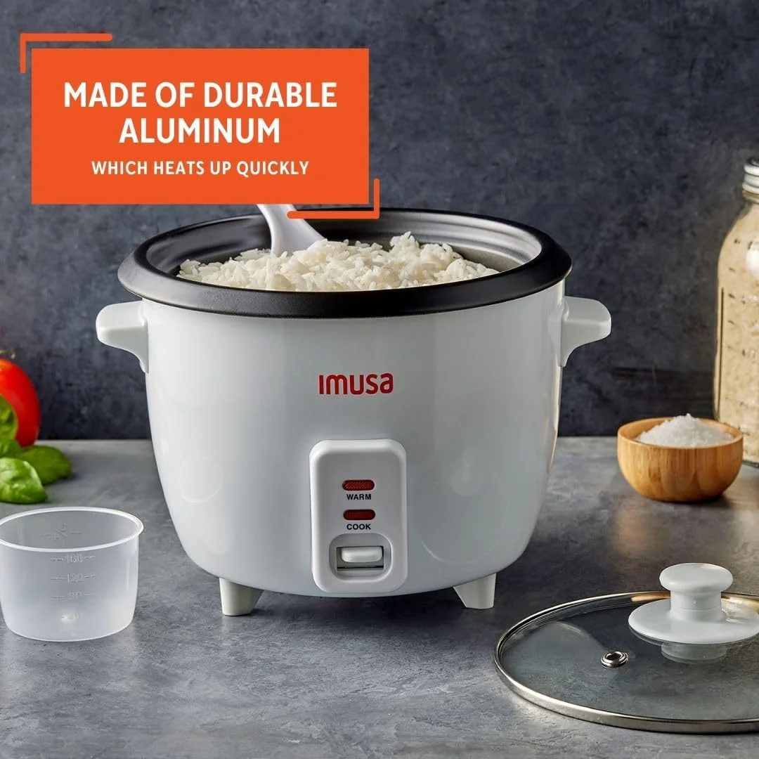 IMUSA USA GAU-00012 Electric NonStick Rice Cooker 5-Cup (Uncooked) 10-Cup (Cooked), White