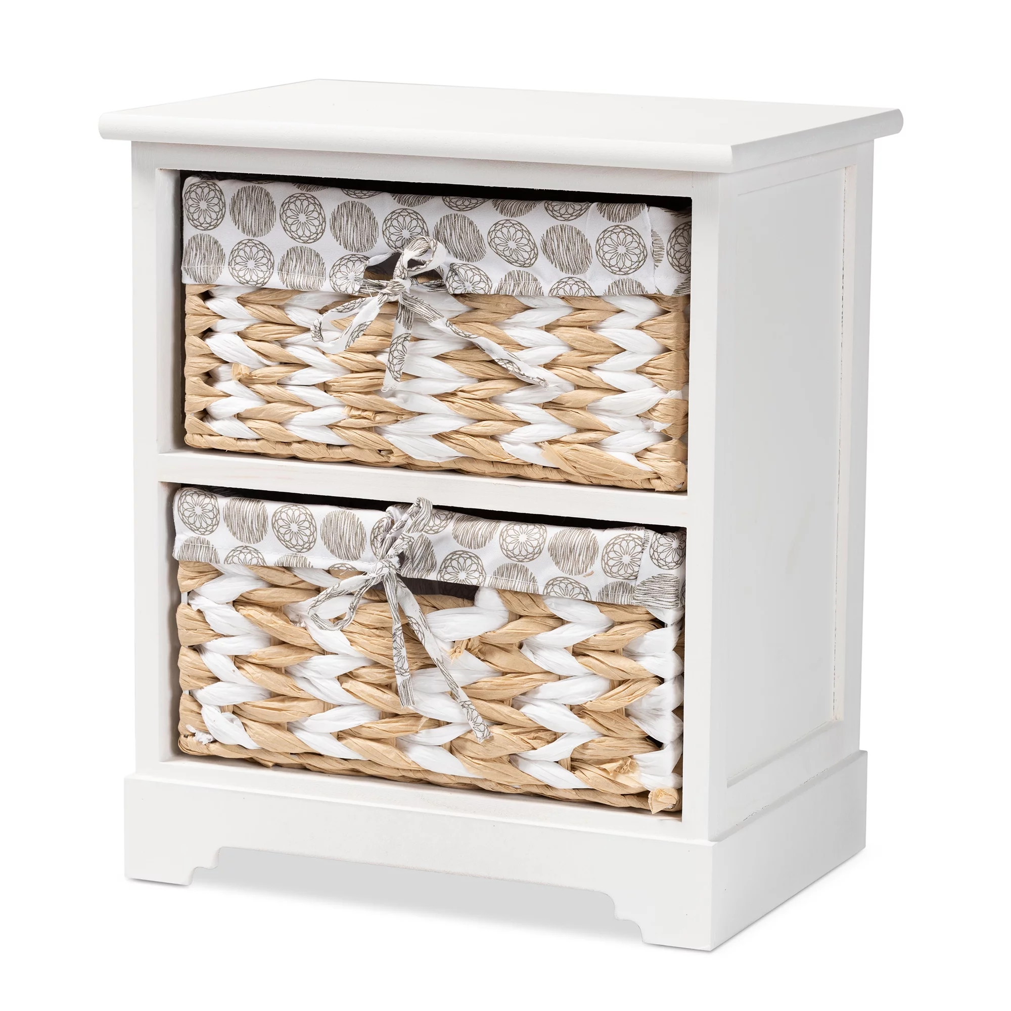 Baxton Studio Rianne Modern Transitional White Finished Wood 2-Basket Storage Unit