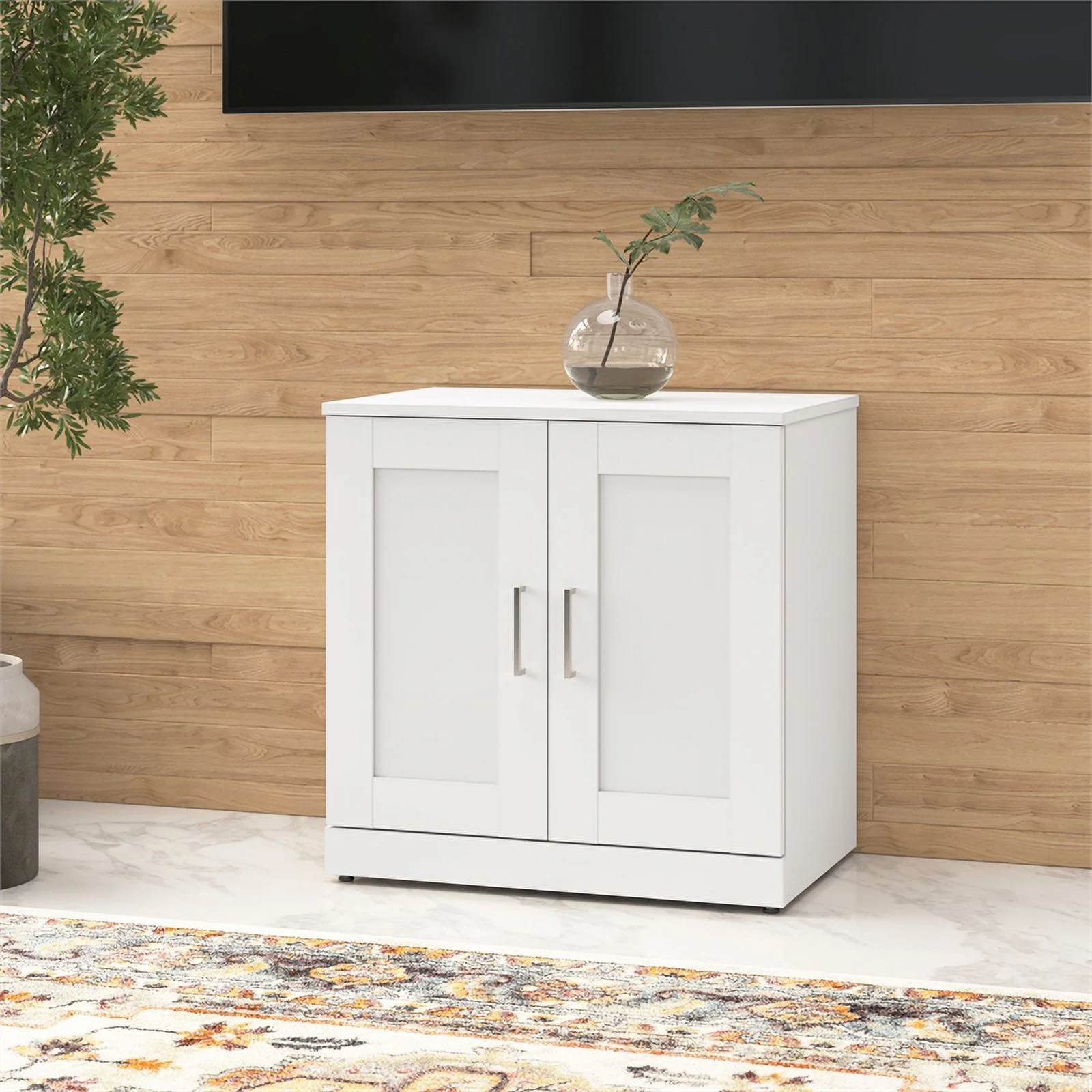 Hampton Heights 2 Door Set for 48W Bookshelf in White - Engineered Wood