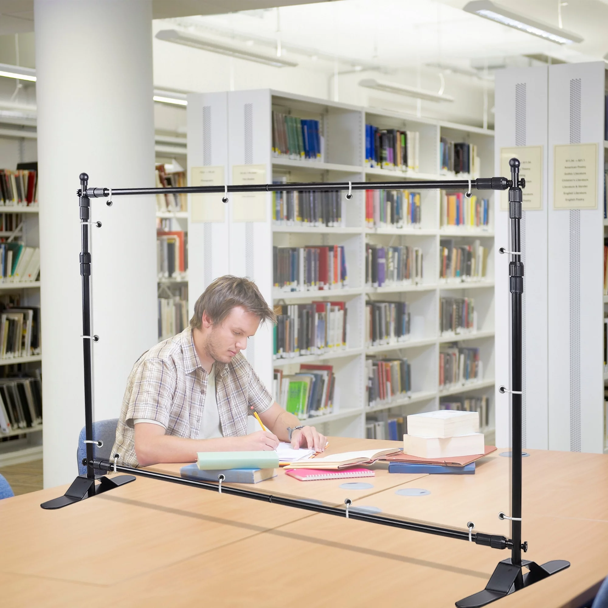 InstaHibit 10x8 ft Banner Stand Adjustable Step and Repeat Stand Expanding Trade Show Display Backdrop