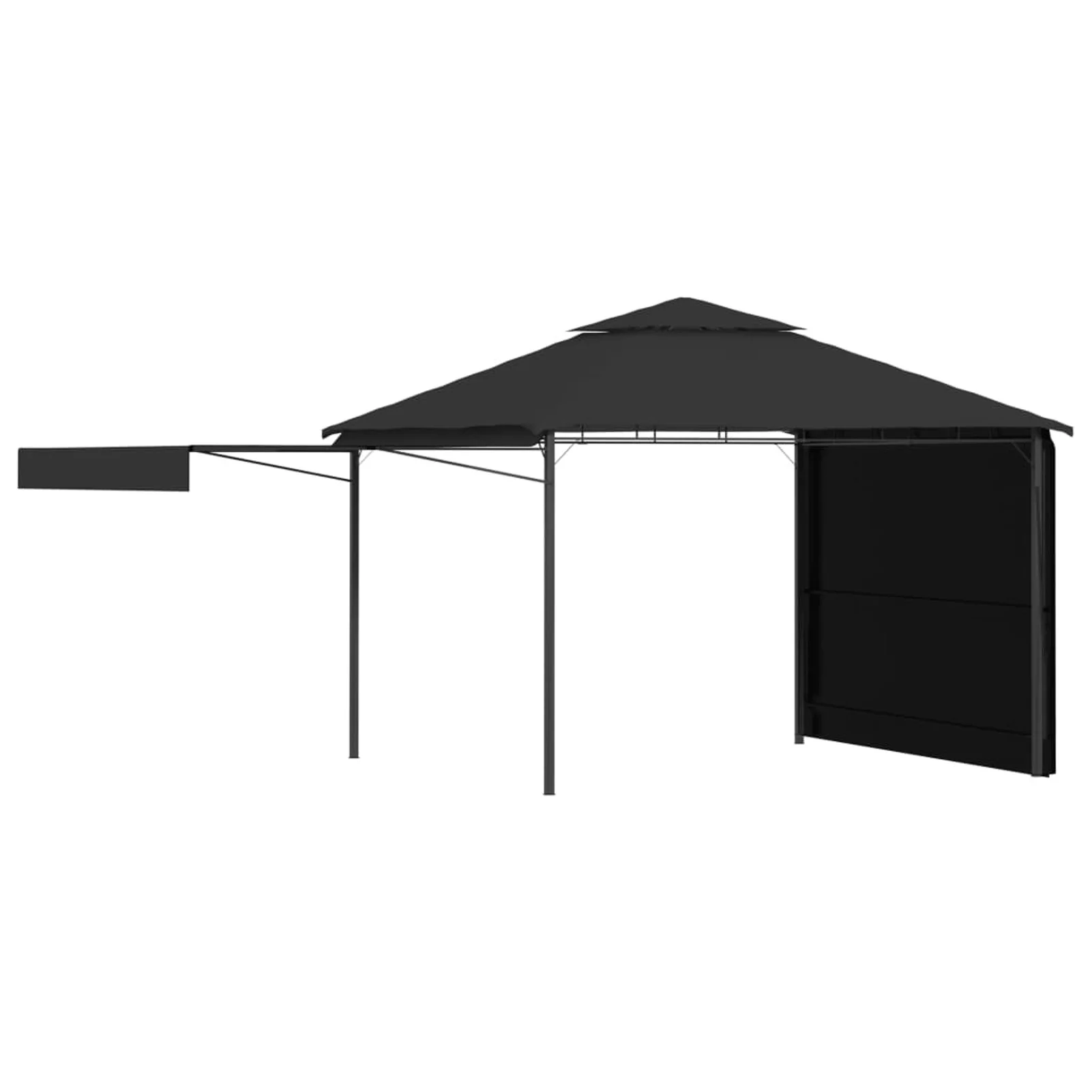 Andoer Gazebo with Double Extending Roofs 9.8'x9.8'x9' Anthracite 180g/m²
