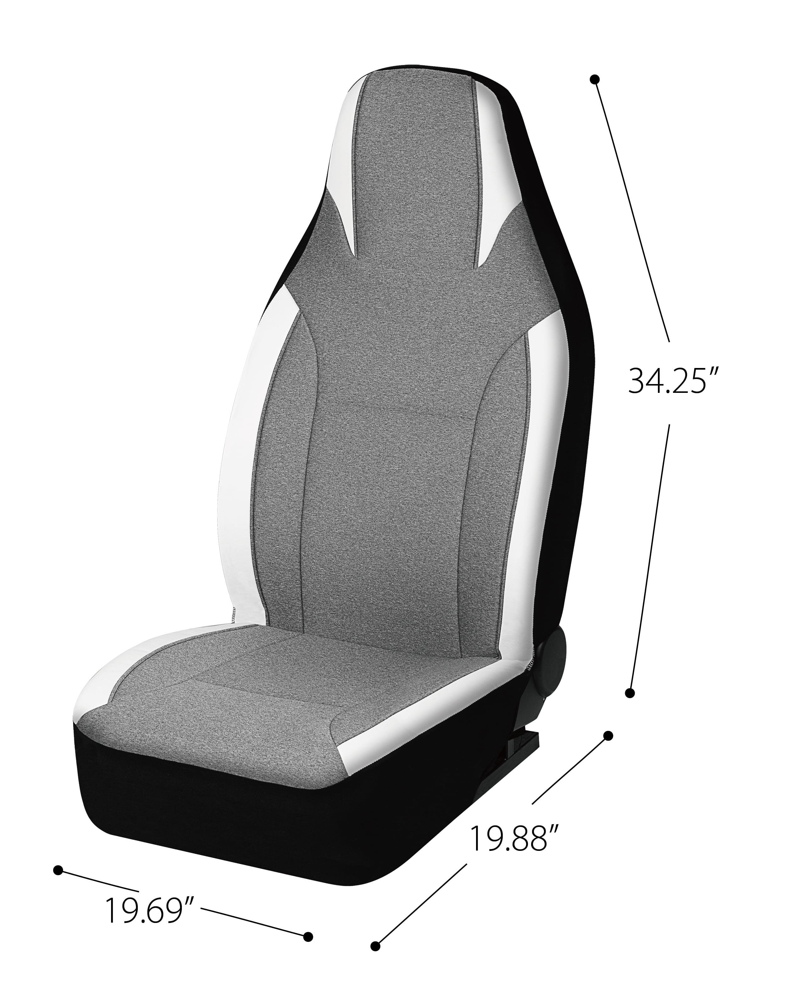 Auto Drive 2Piece Electric Vehicle & Car Seat Cover Polyester White - Universal Fit, 23SC85