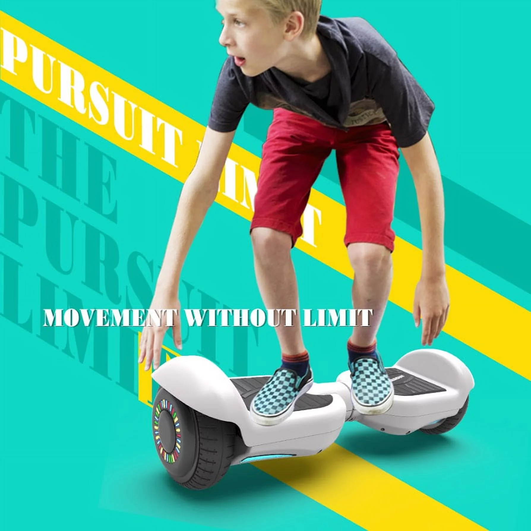 Hoverheart Bluetooth Hoverboard Two-Wheel Self Balancing Electric Scooter 6.5 In., Flash Wheel, White