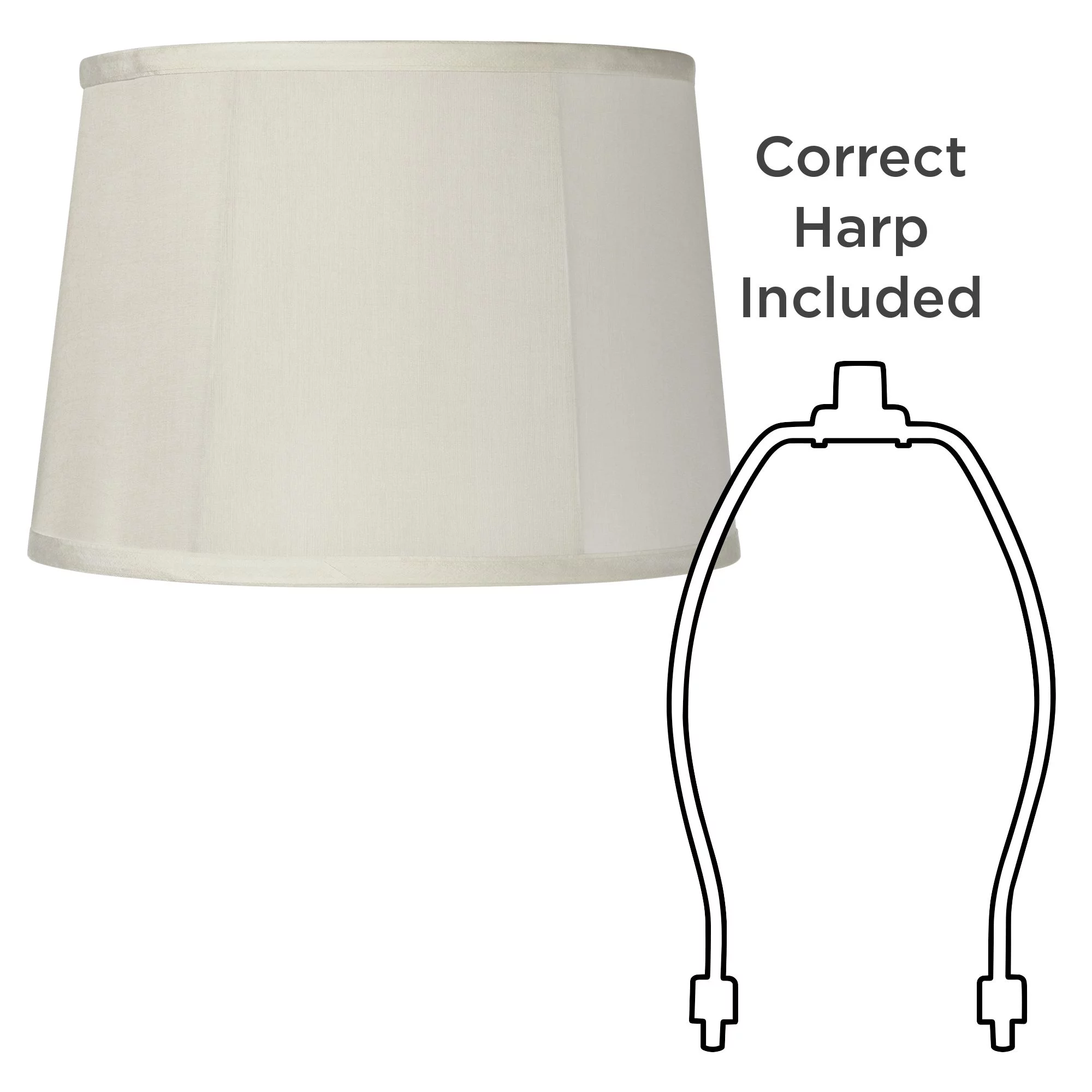 Springcrest Medium Round Softback Off-White Tapered Drum Lamp Shade 12