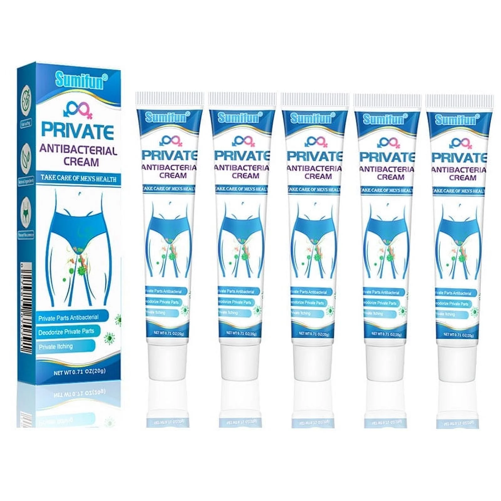 Genital Area Itch Ointment, Men Genital Area Itch Relief Cream Moisturizing, Feminine Itch Treatment Cream for Health Care 5PCS