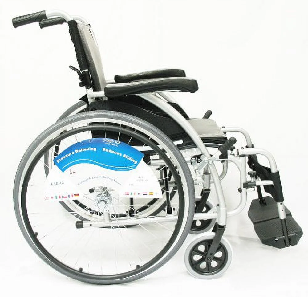 Karman S-115 Ergonomic Ultra Lightweight Manual Wheelchair with Quick Release Axles, Pearl Silver, 18