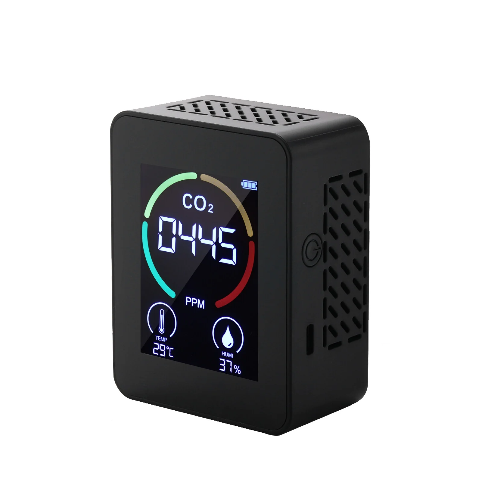 2.8-inch LCD CO2 Concentration Tester Mini Carbon Dioxide Detector Humidity & Temperature Meter Air Quality Monitor 1200mAh Lithium Battery CO2 Meter