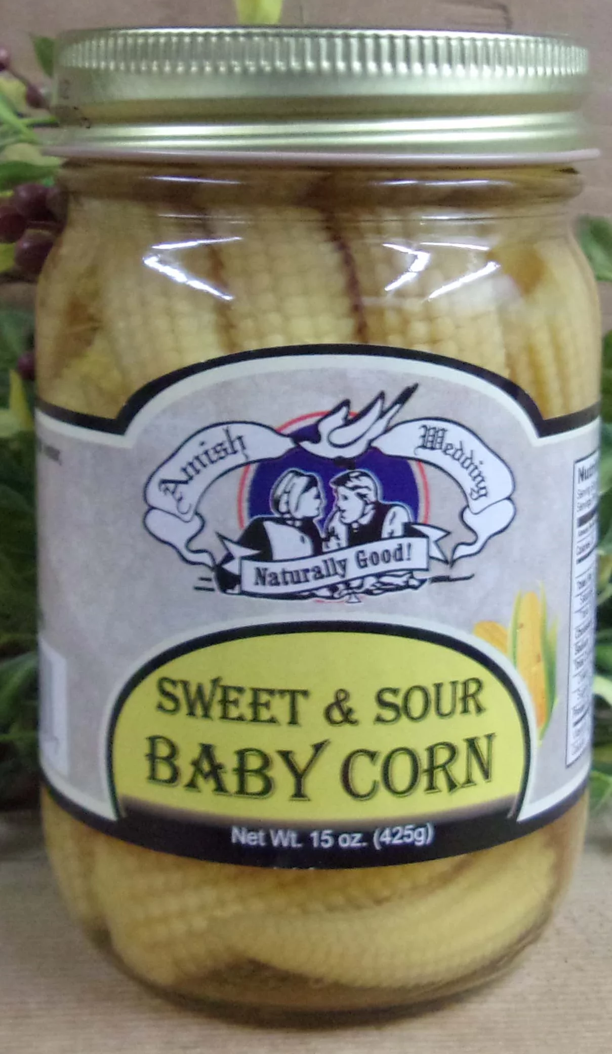 Amish Wedding Sweet & Sour Baby Corn, 3-Pack 15 oz. Jars