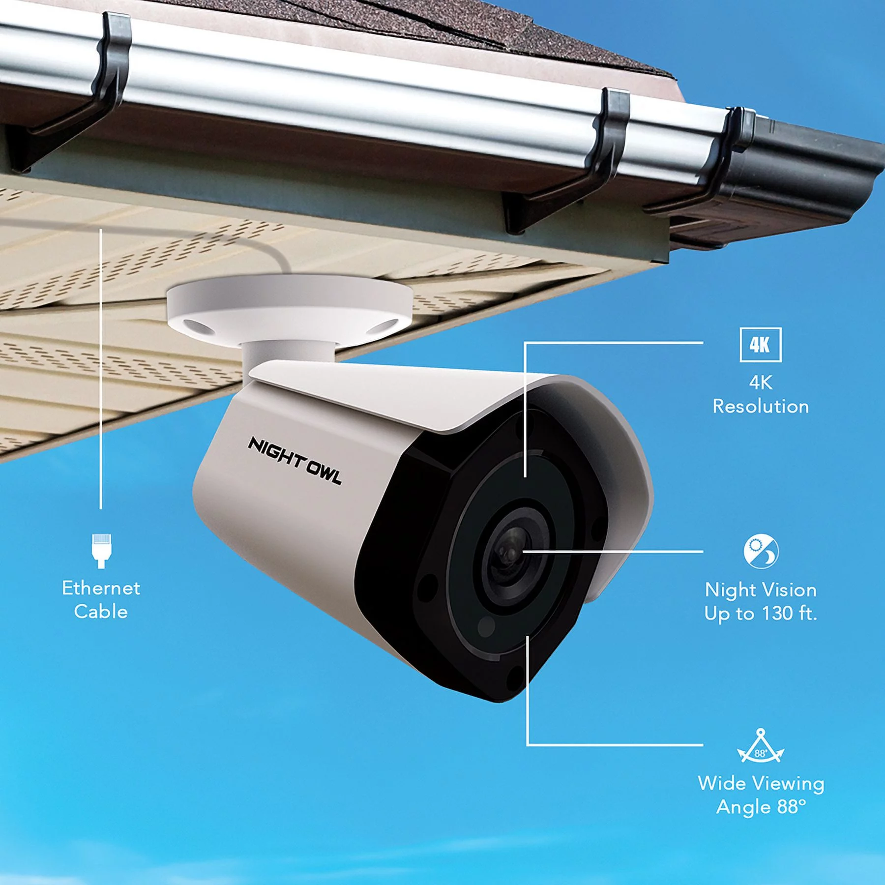 Night Owl 8 Channel 4K Ultra HD Wired Security System with 8 x 4K Wired IP Cameras