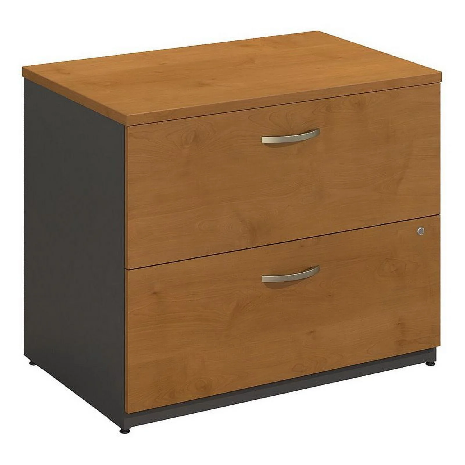 Home Square 2 Piece Wood Filing Cabinet Set with 2 Drawer in Natural Cherry
