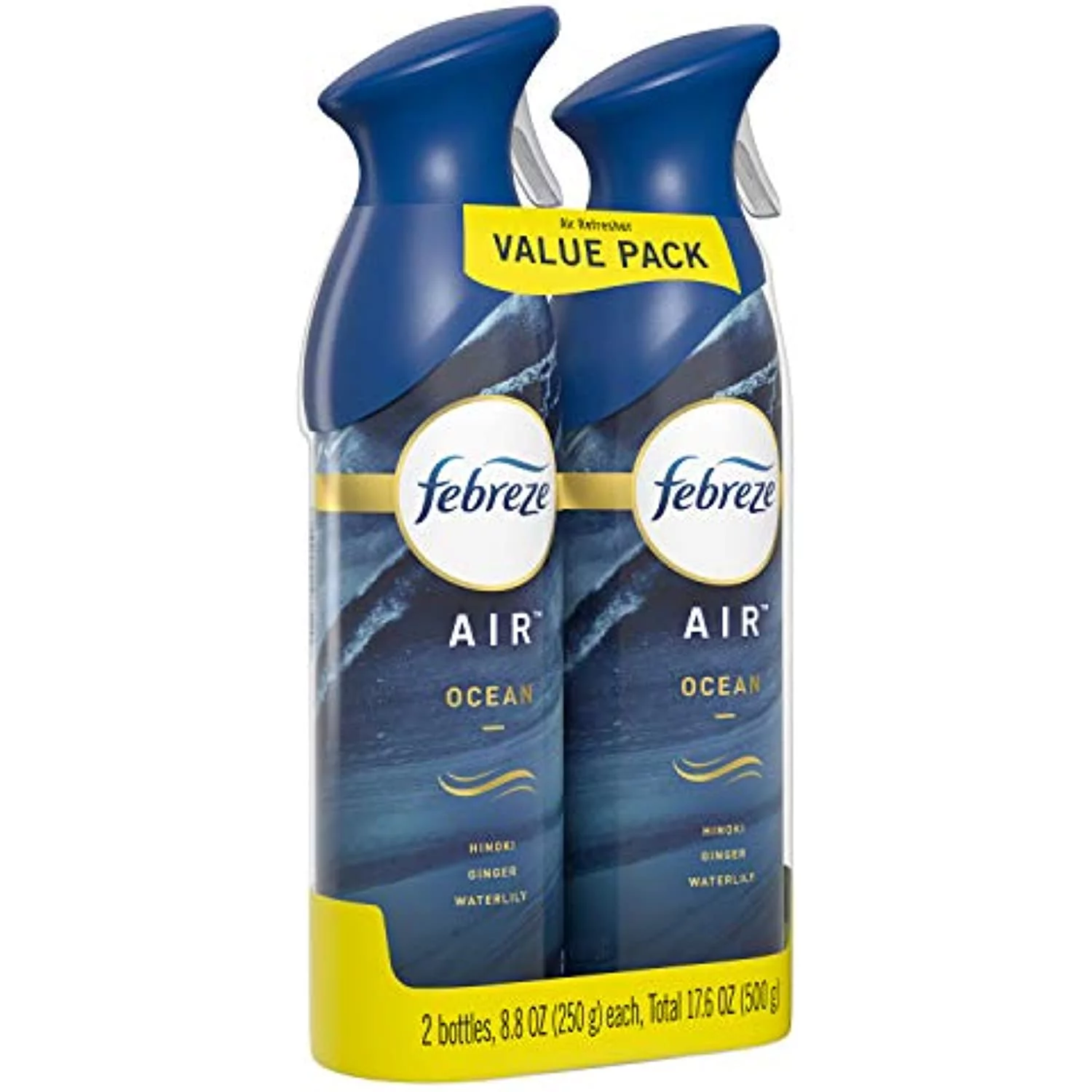 Febreze Odor-Eliminating Air Freshener, Ocean, 2 Count, 8.8 Fl Oz Each