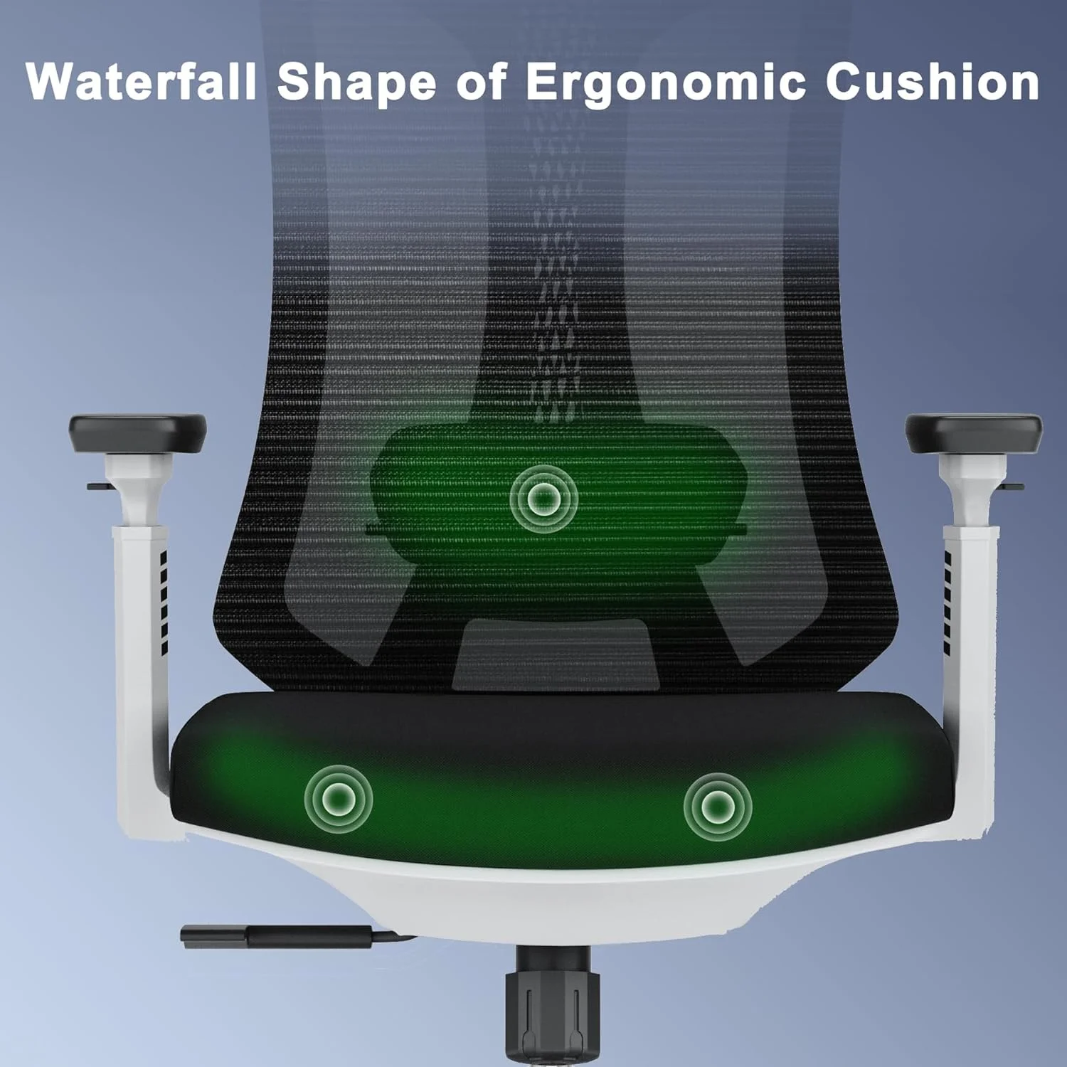 YILAN Ergonomic Mesh Office Chair, High Back Desk Chair with 3D Armrests, Adjustable Lumbar Cushion & Adjustable Headrest, Swivel Computer Task Chair with Tilt Function