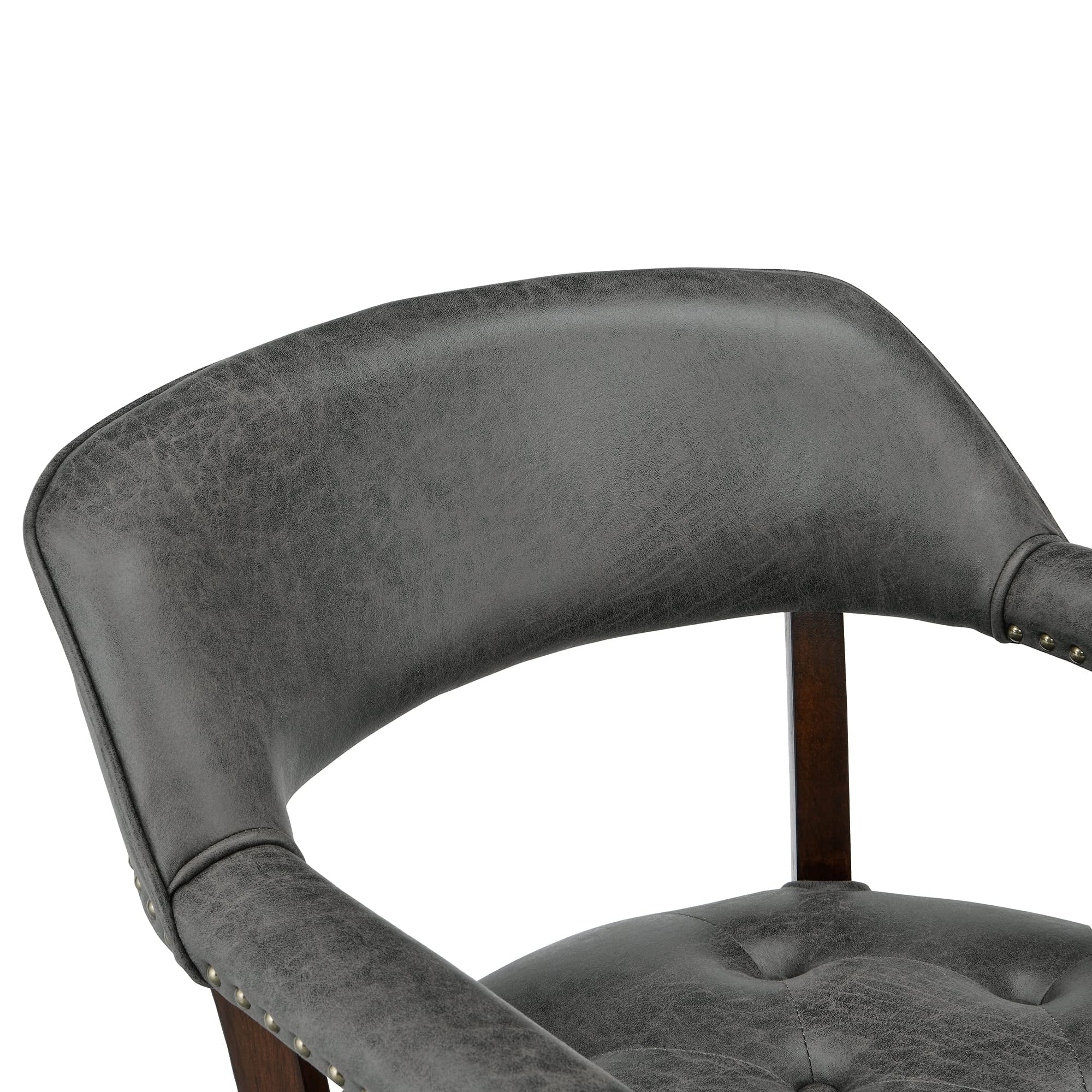 JESONVID Dining Chair with Casters Set of 2, Captain's Chair with Caster Dining Room Chairs with Rollers Curving Backrest Dinette Sets Poker Chair with Wheels Kitchen Table Rolling Chairs,Grey 318GY