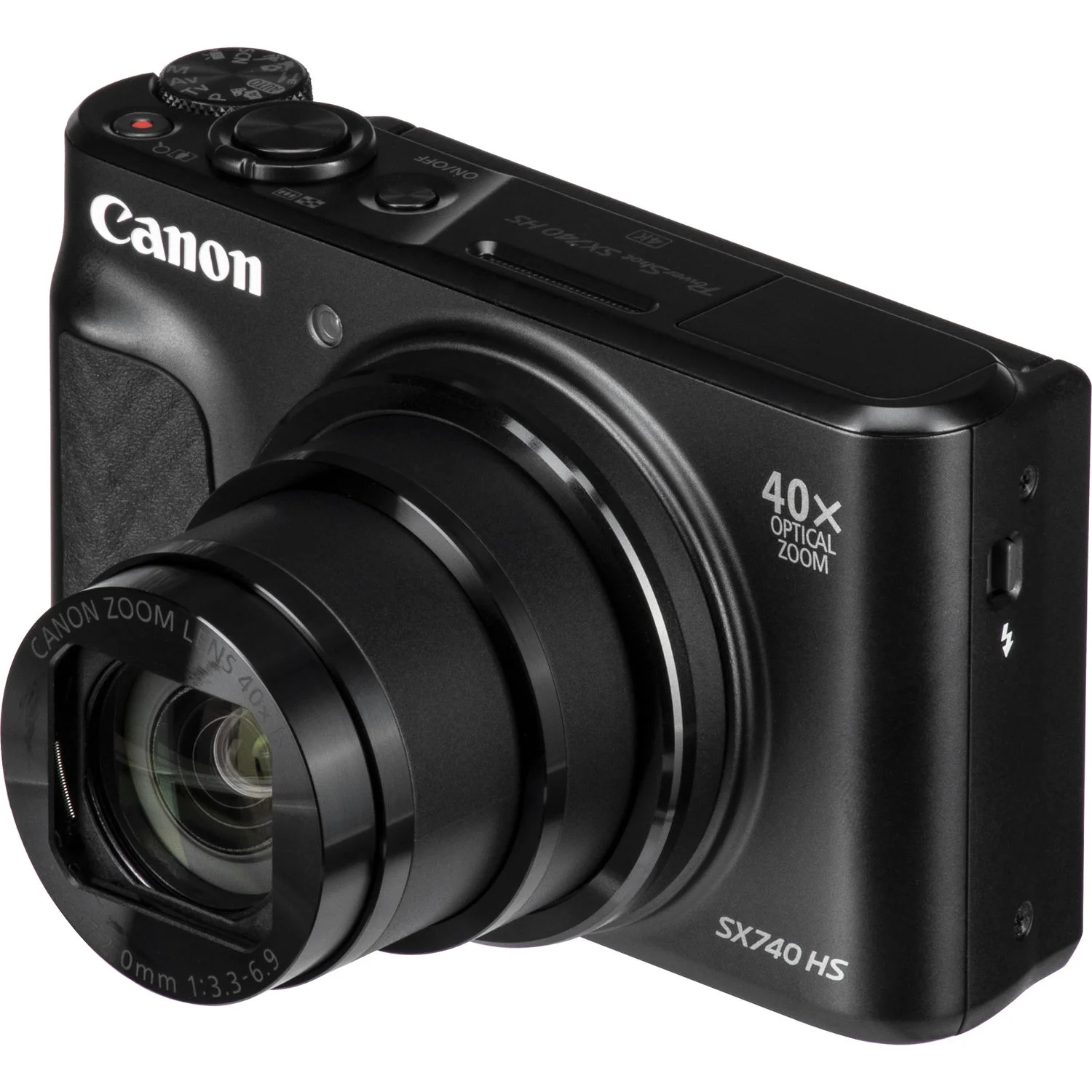 Canon PowerShot SX740 HS Digital Camera (Black)+2x64GB Memory Card+Camera Shoulder Bag+Flex SpiderTripod+Deluxe Accessory Bundle
