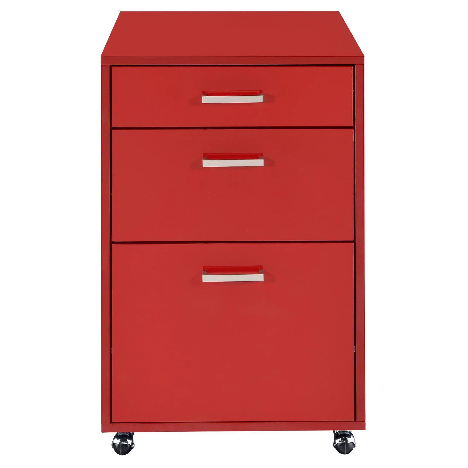 ACME Coleen Rectangular 3-Drawer Mobile File Cabinet in Glossy Black Wood