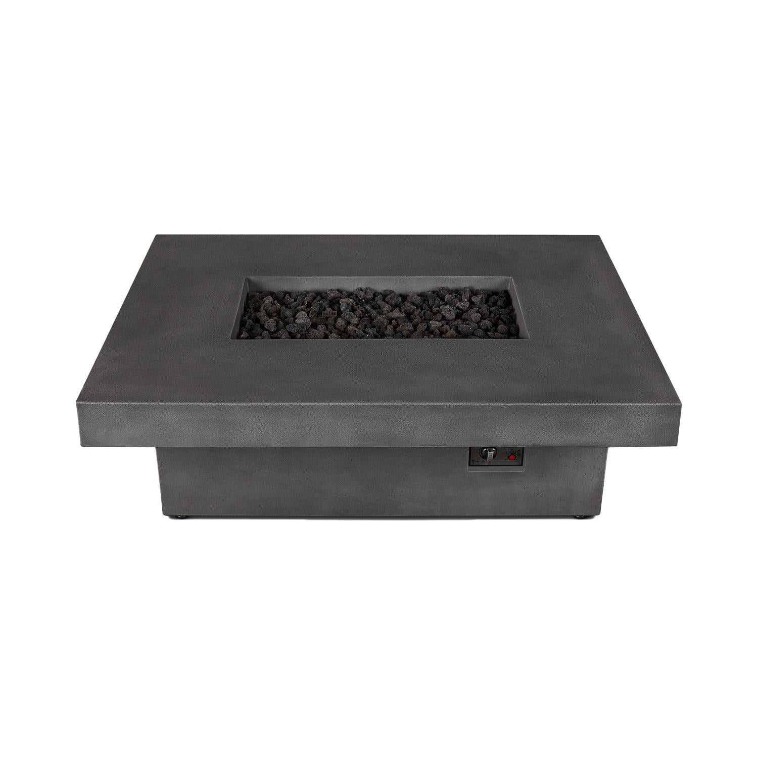 Branchview 60 Inch Rectangular Steel Propane Fire Pit W/Hidden Tank in Gray By BBQGuys Signature