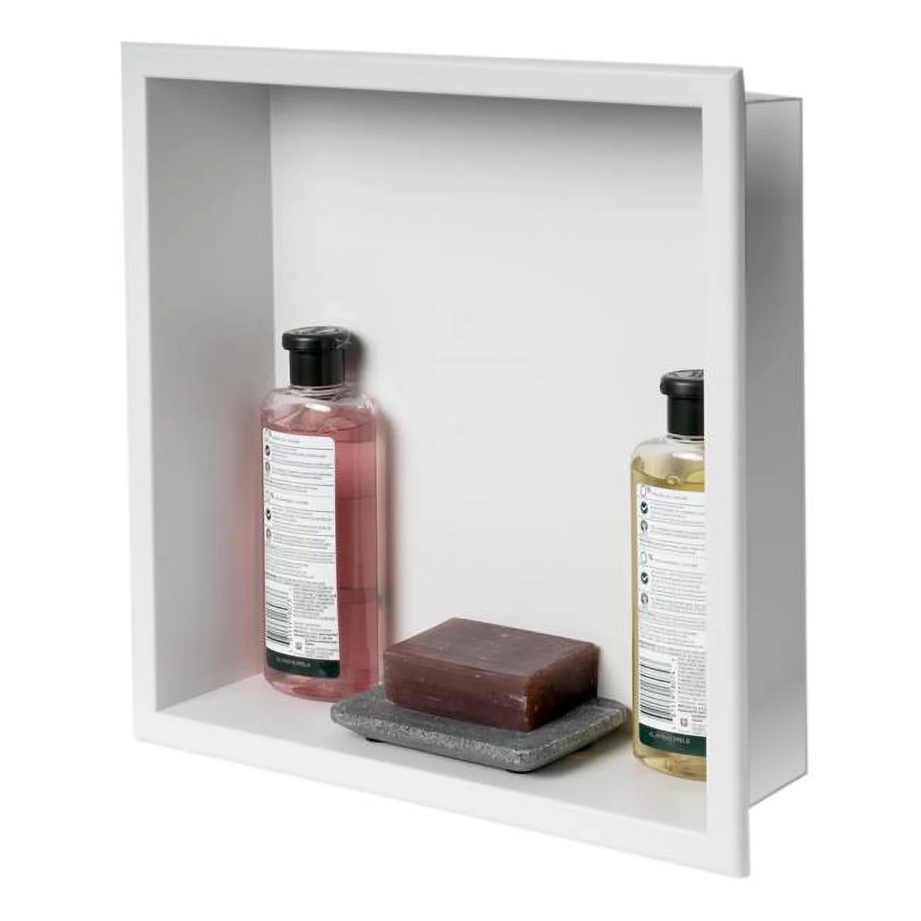 Alfi Brand  16 x 16 in. Stainless Steel Square Single Shelf Bath Shower Niche, White Matte