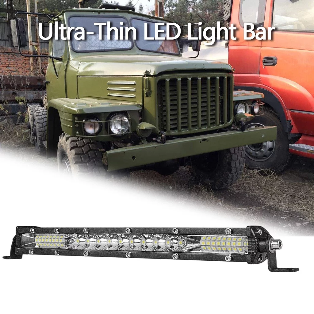 FHKOEGHS NEW 10 inch Ultra-Thin LED Light Bar Combo Beam Spots Floods Beam ATV 10inch
