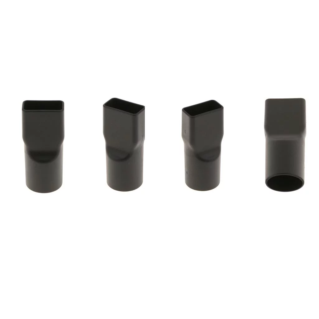 Pack Of 4 32mm Round To Flat Neck Vacuum Cleaner Hose Tube Adapter Converter Black